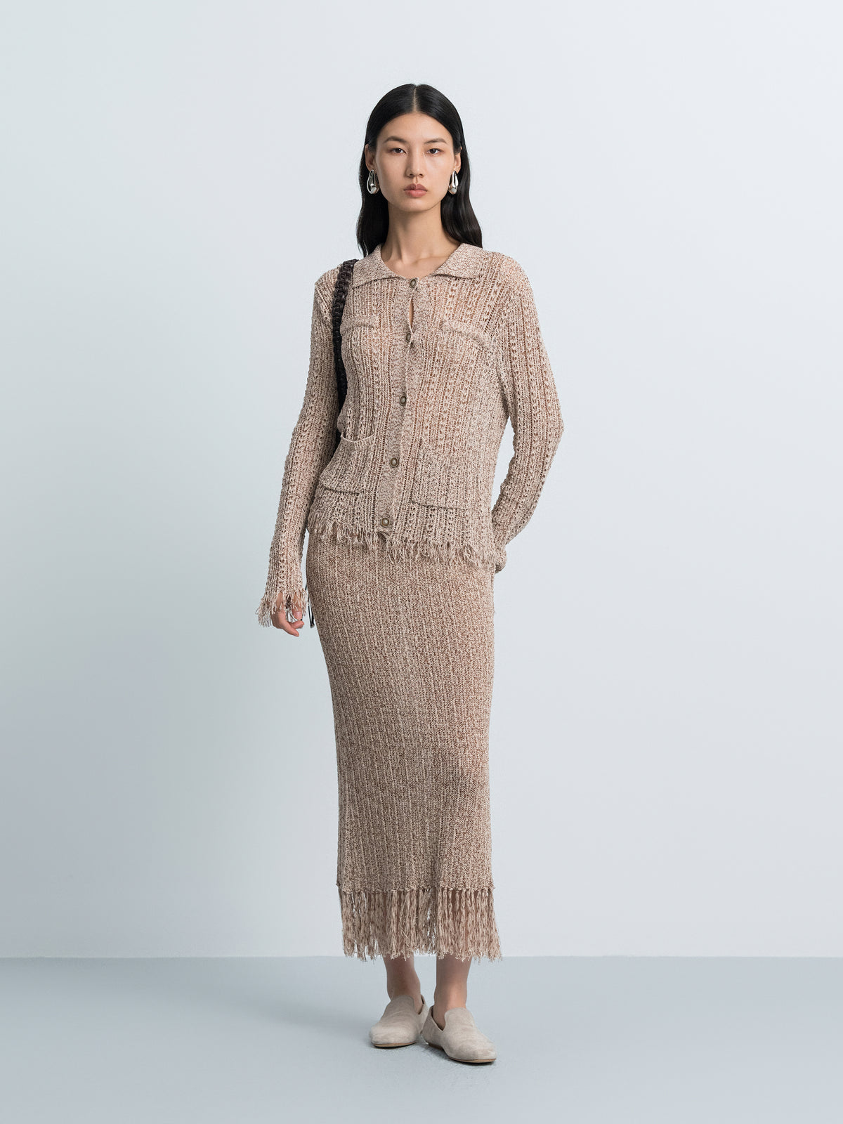 Hollow-out Knit Skirt