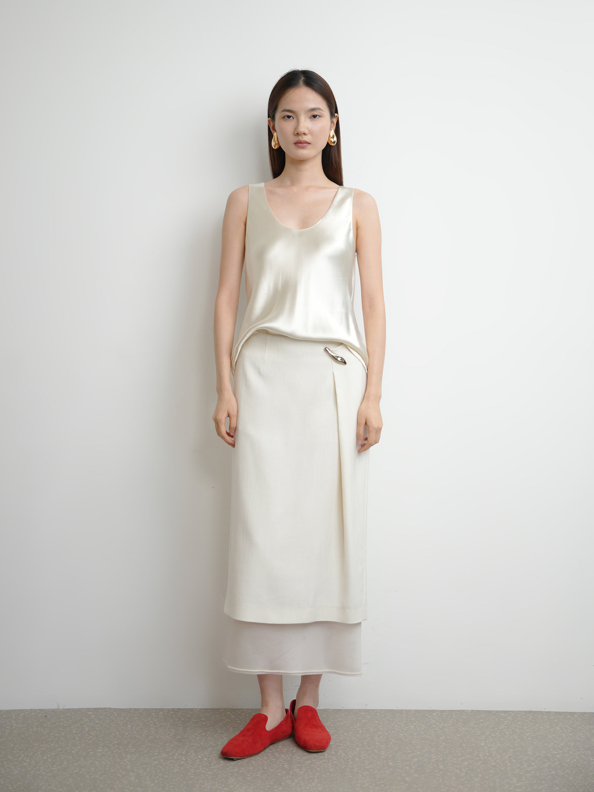 Paneled Straight Skirt