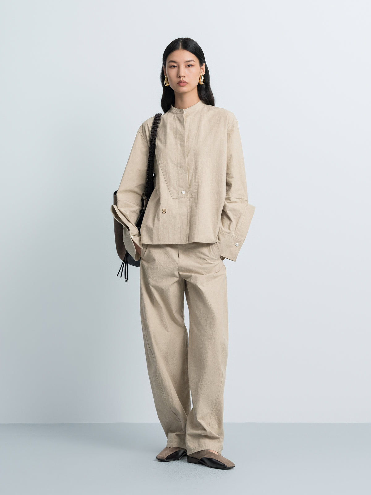 Curved Seam Barrel Pants