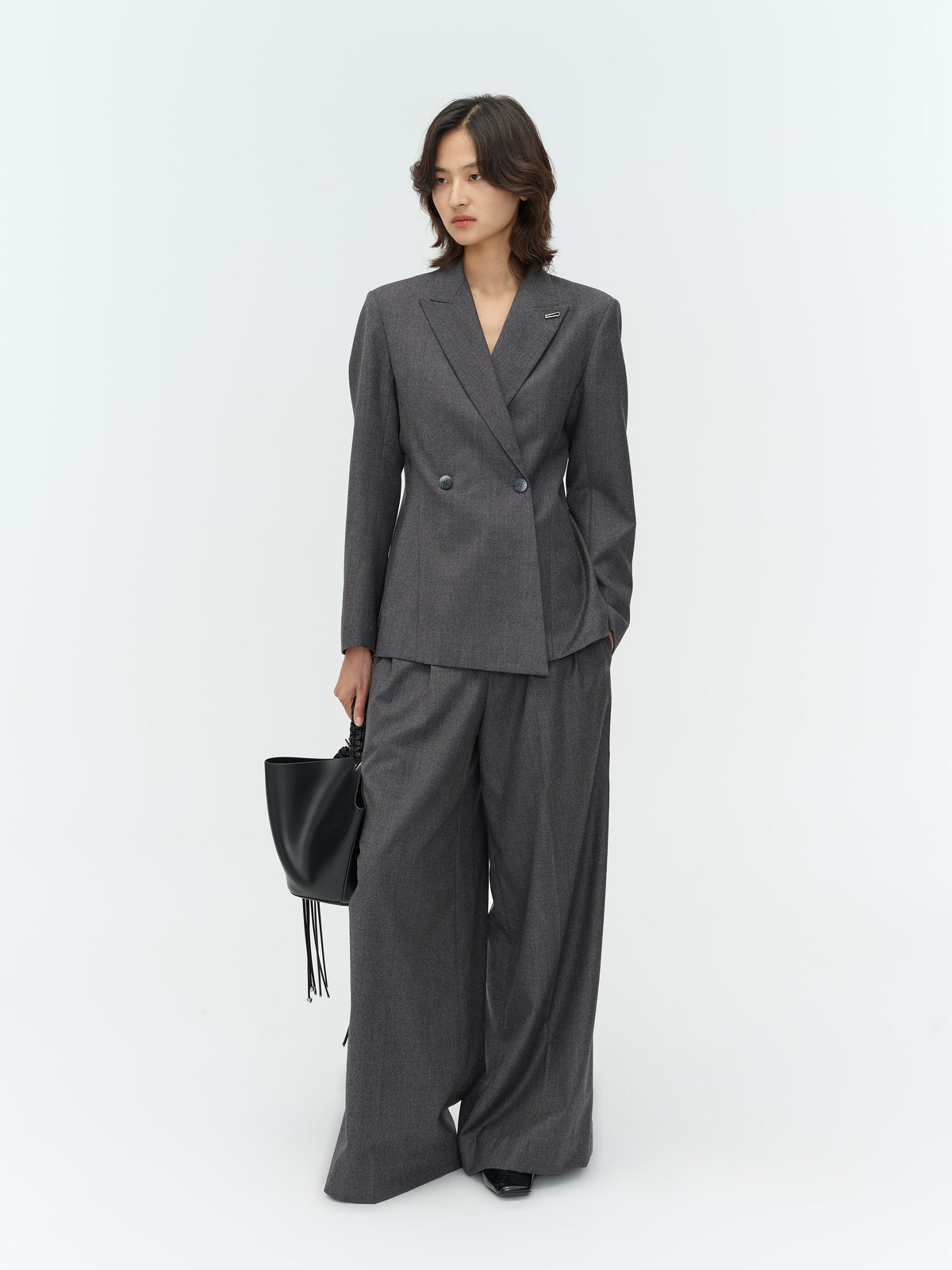 Worsted Wool Fitted Blazer