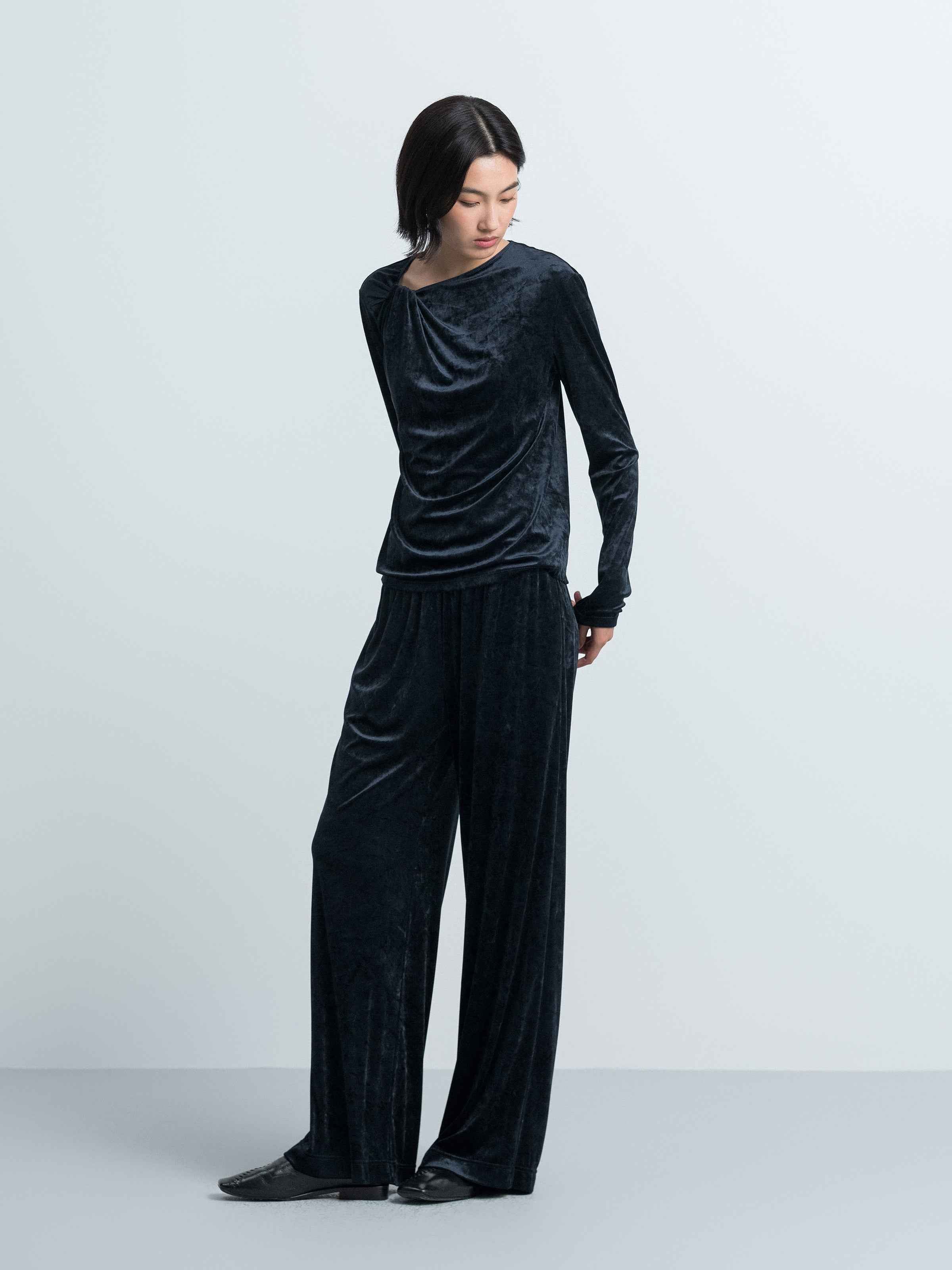 Velvet Long‑sleeve Top