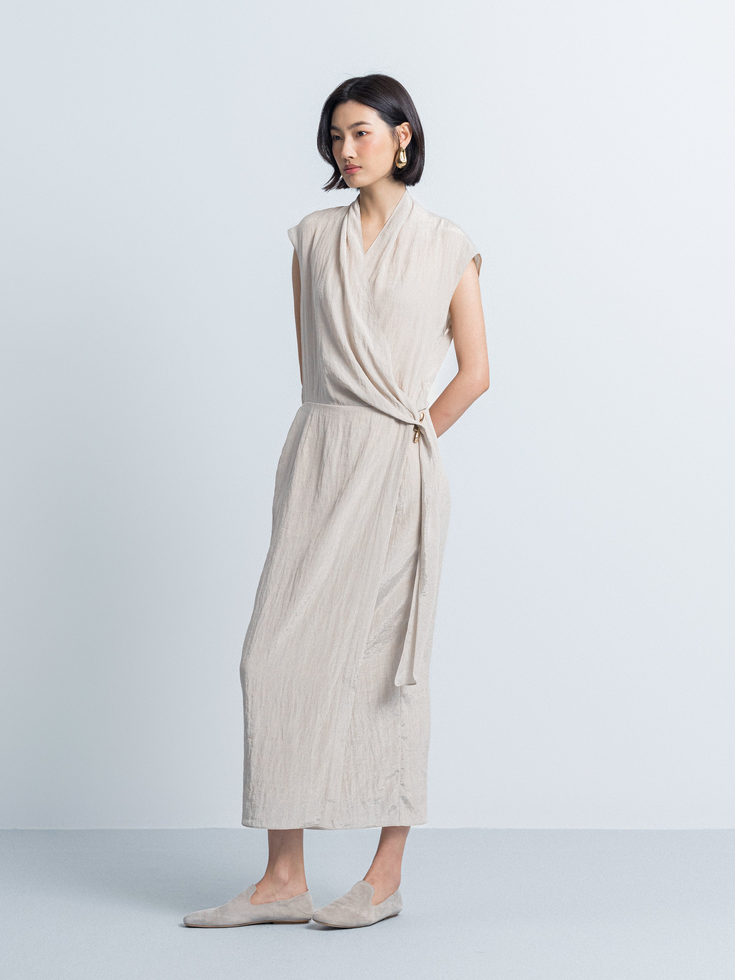 Long Sleeve V-Neck Dress