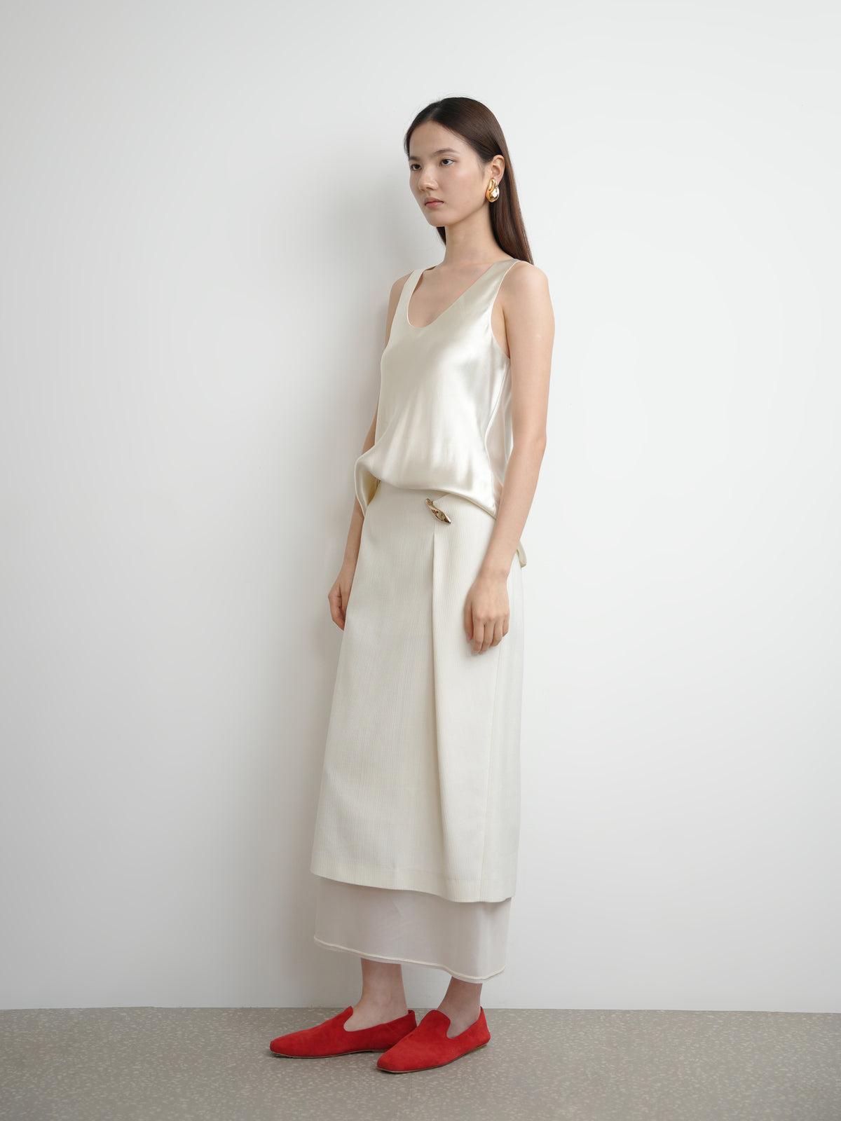 Paneled Straight Skirt