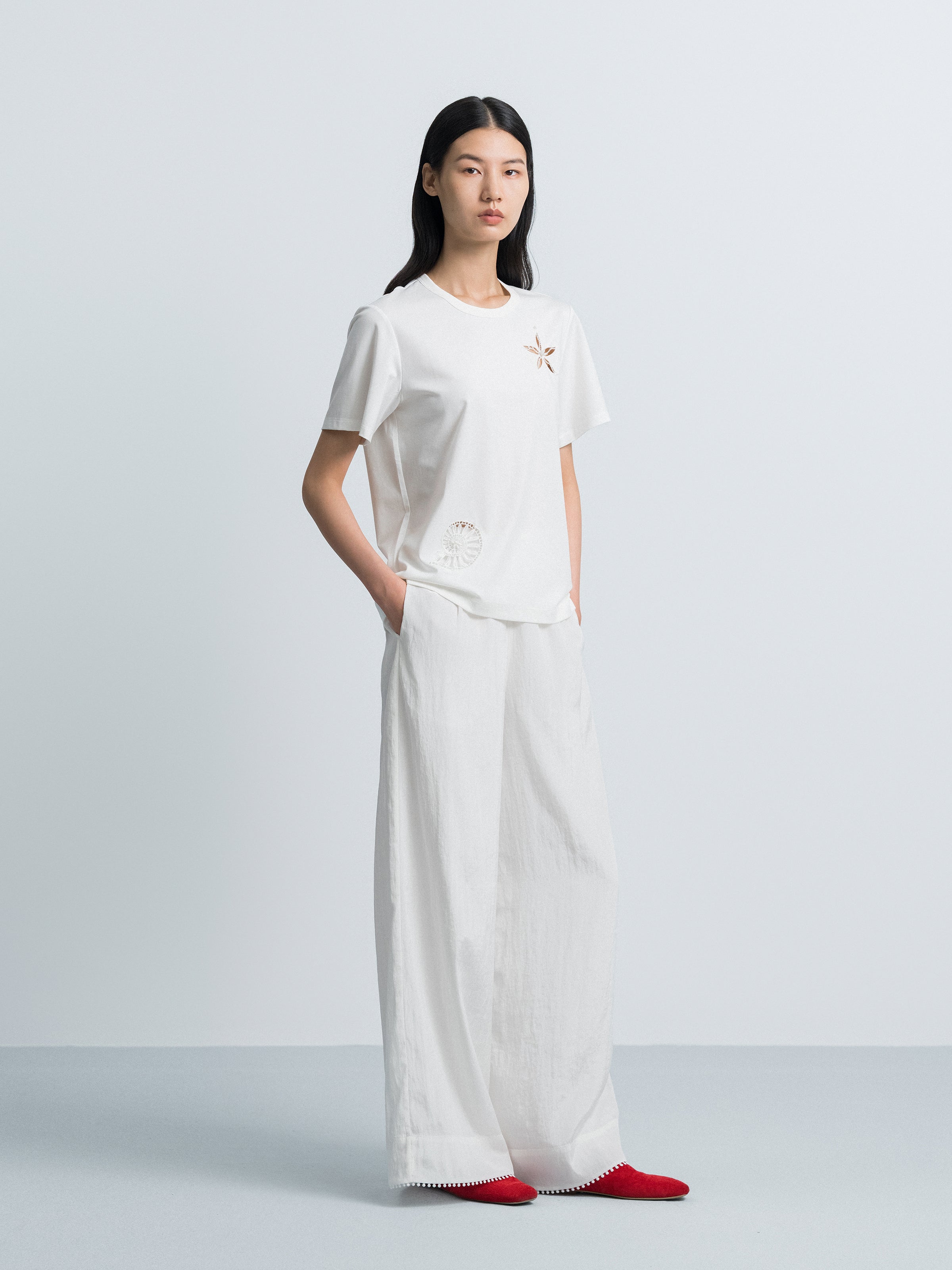 Cream White Short-Sleeve T-Shirt