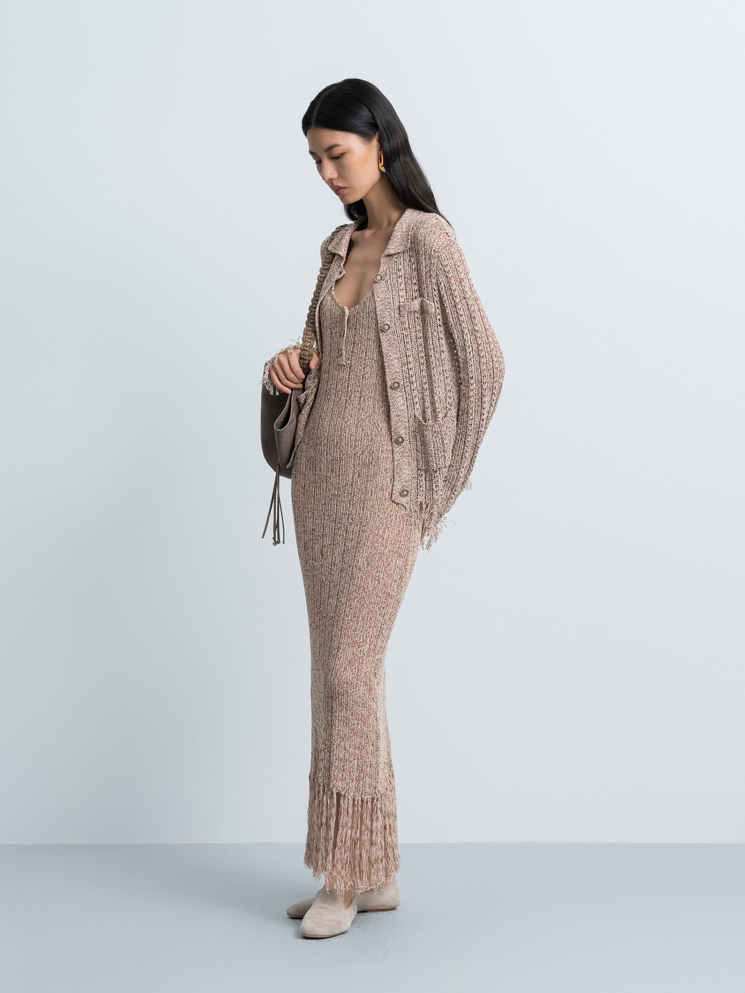 Hollow-out Knit Cardigan