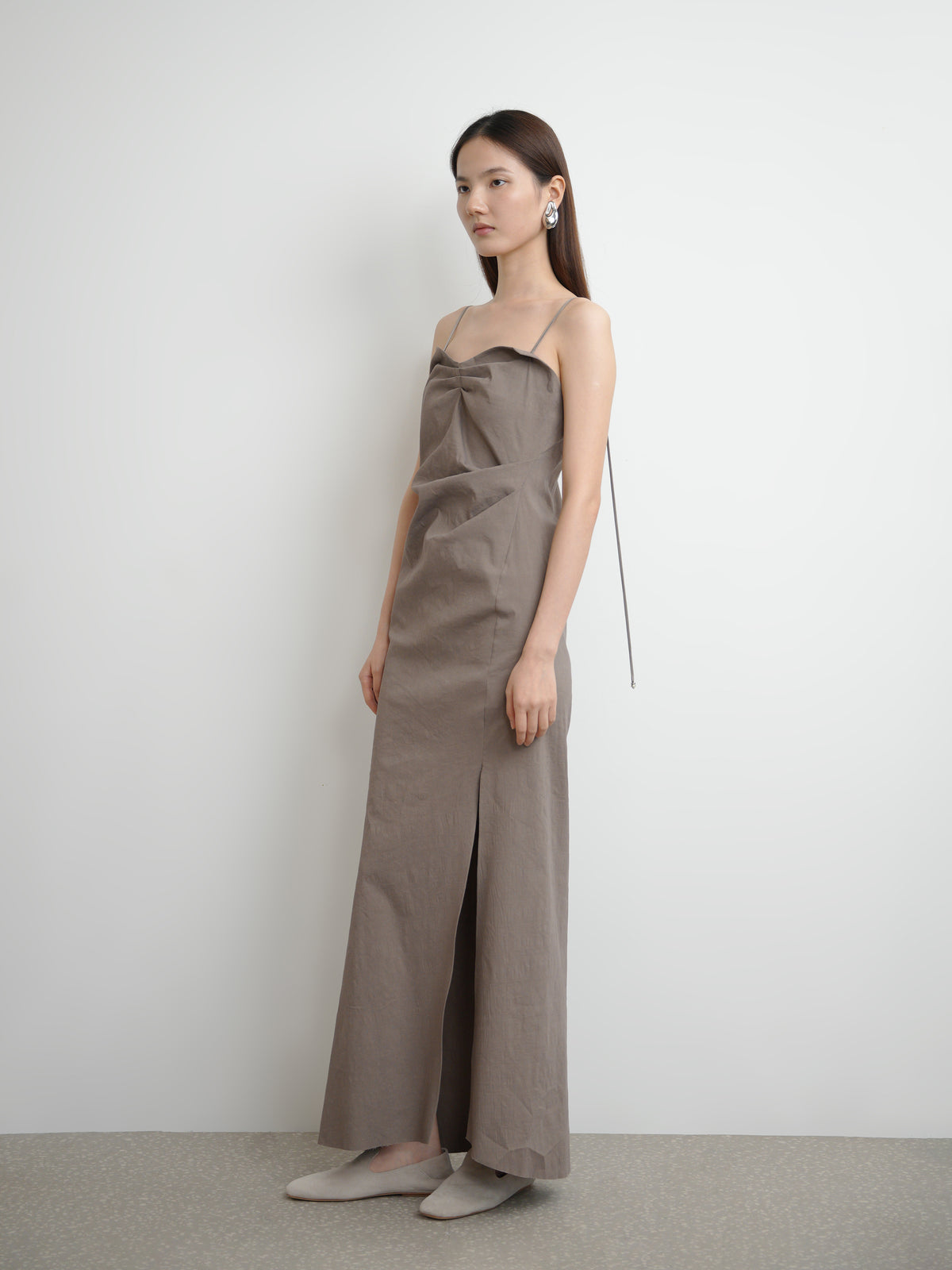 Spaghetti Strap Folded Dress