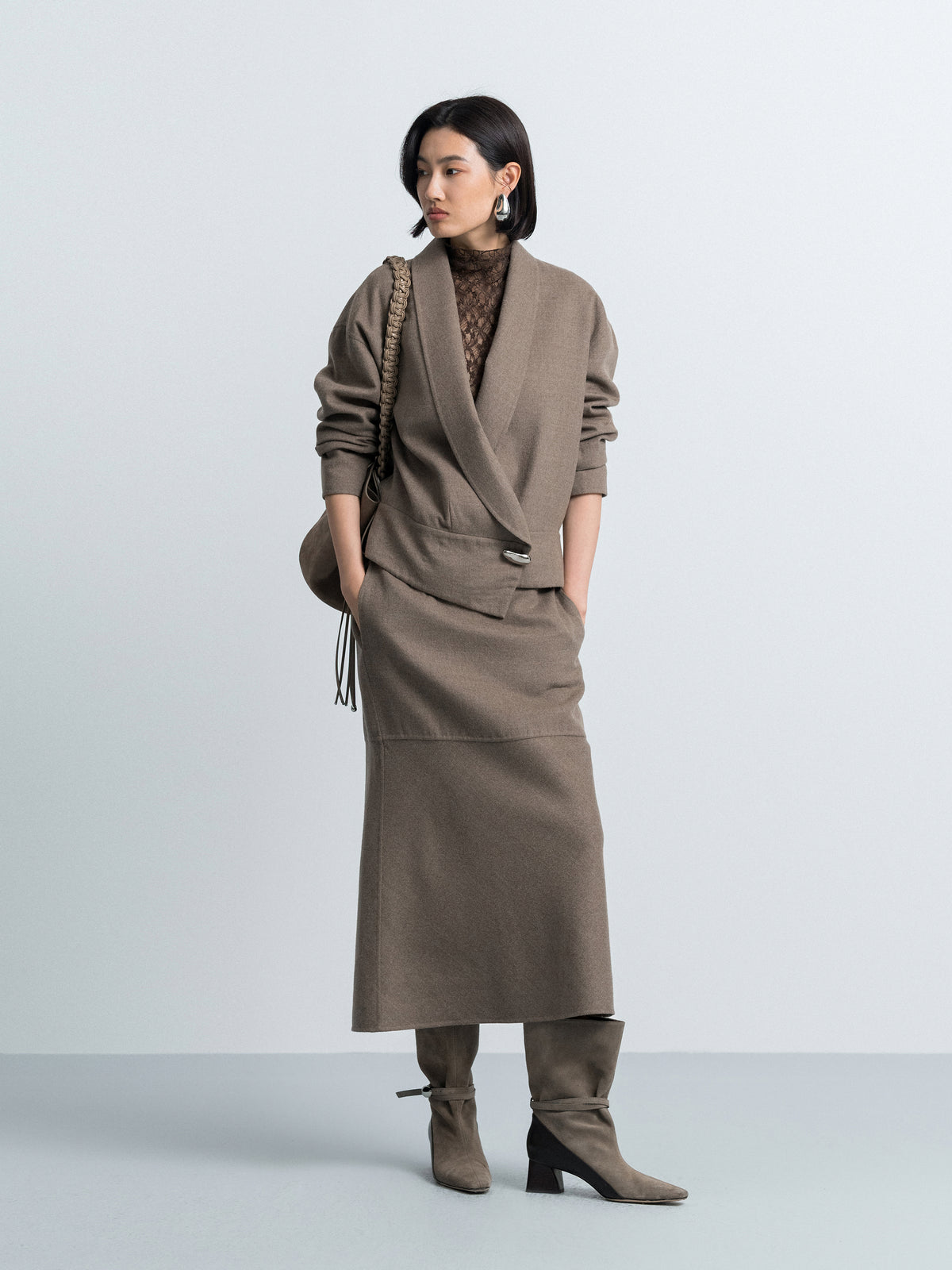 Double-face Wool Mermaid Skirt