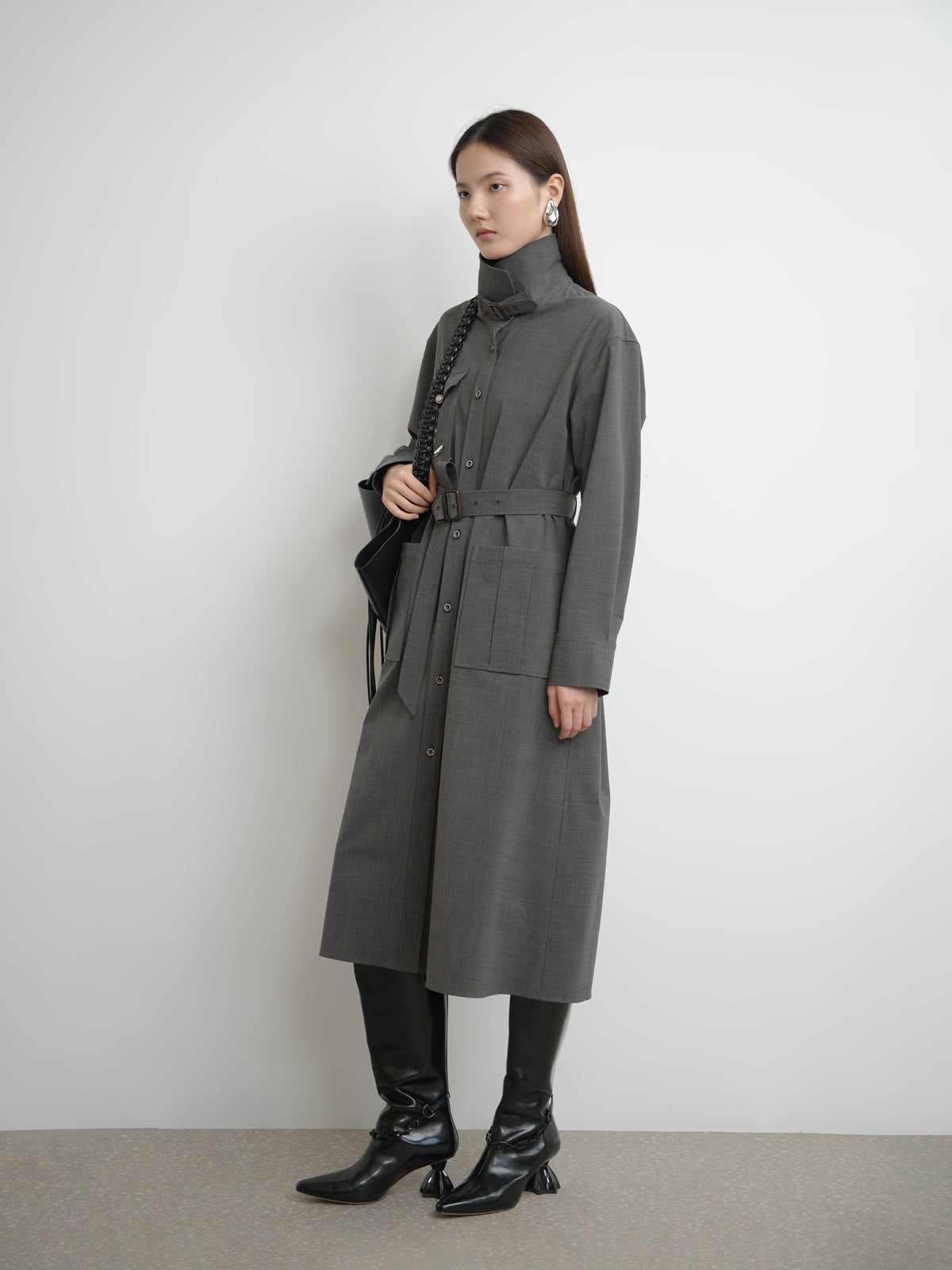 Trench-style Embroidered Dress