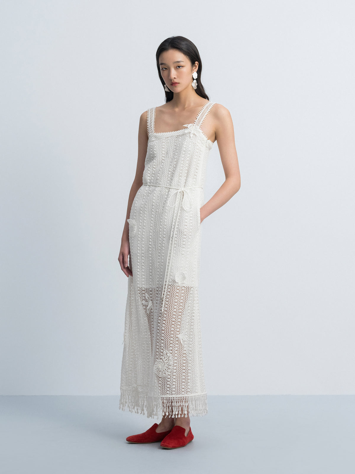 Off White Sleeveless Dress