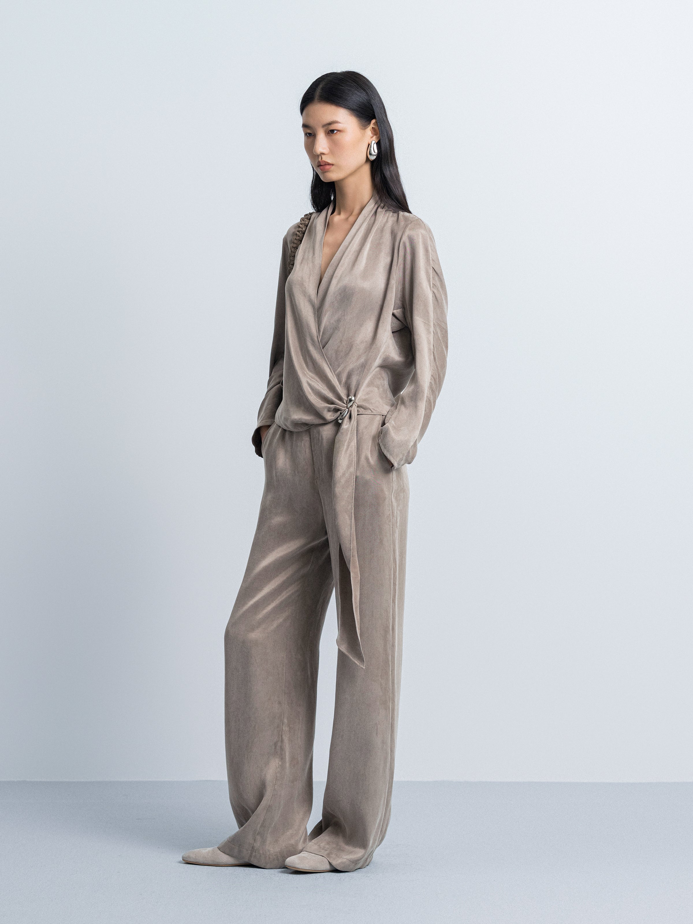 Continuous Waistband Wide Leg Pants