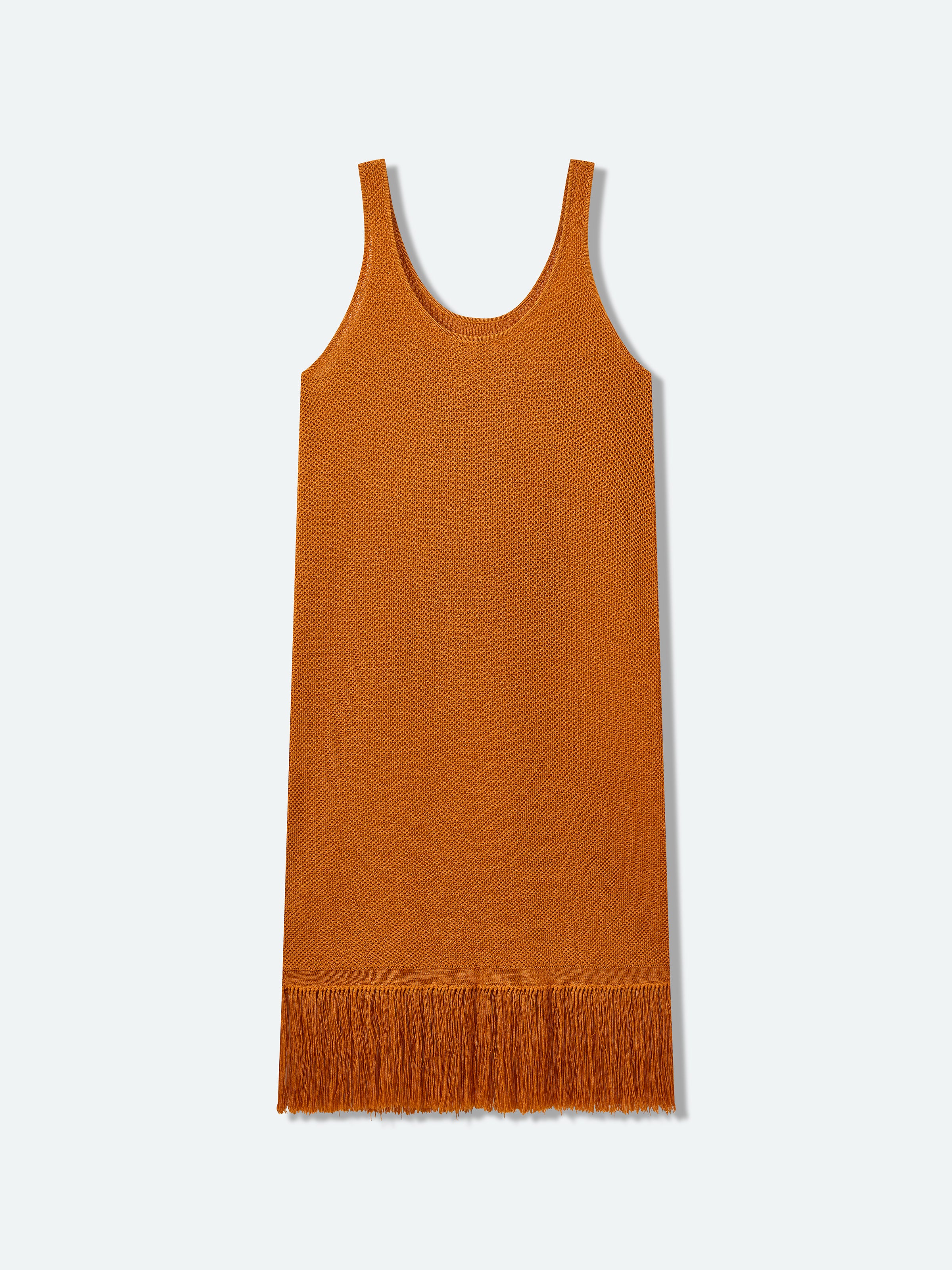 Orange Sleeveless Knit Dress