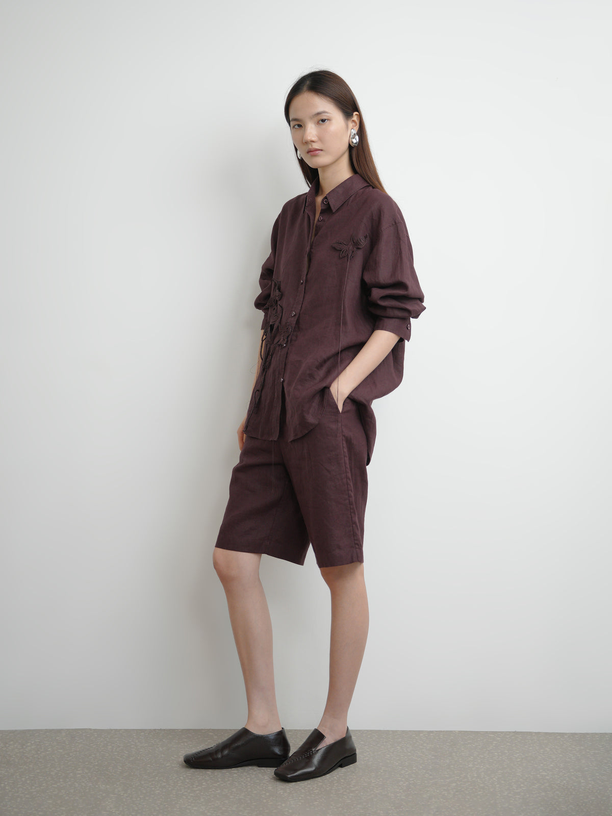 Thin Belted Cropped Trousers