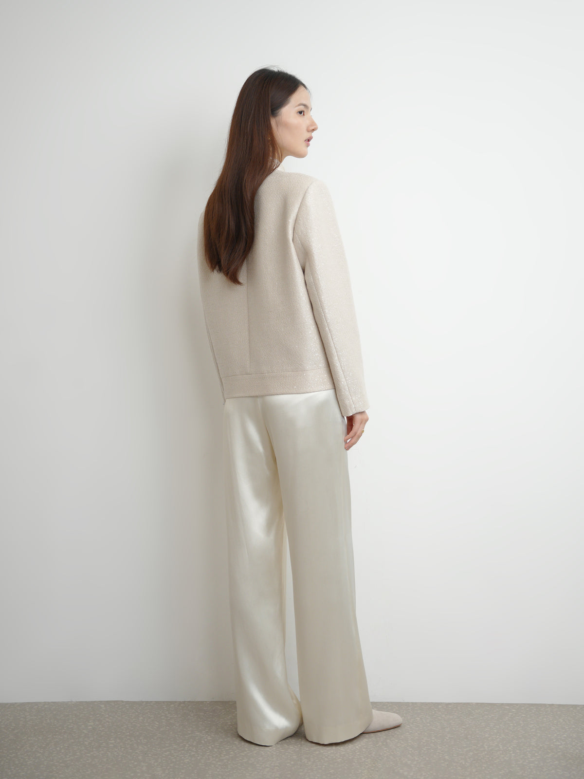 Waist-integrated Wide Leg Trousers