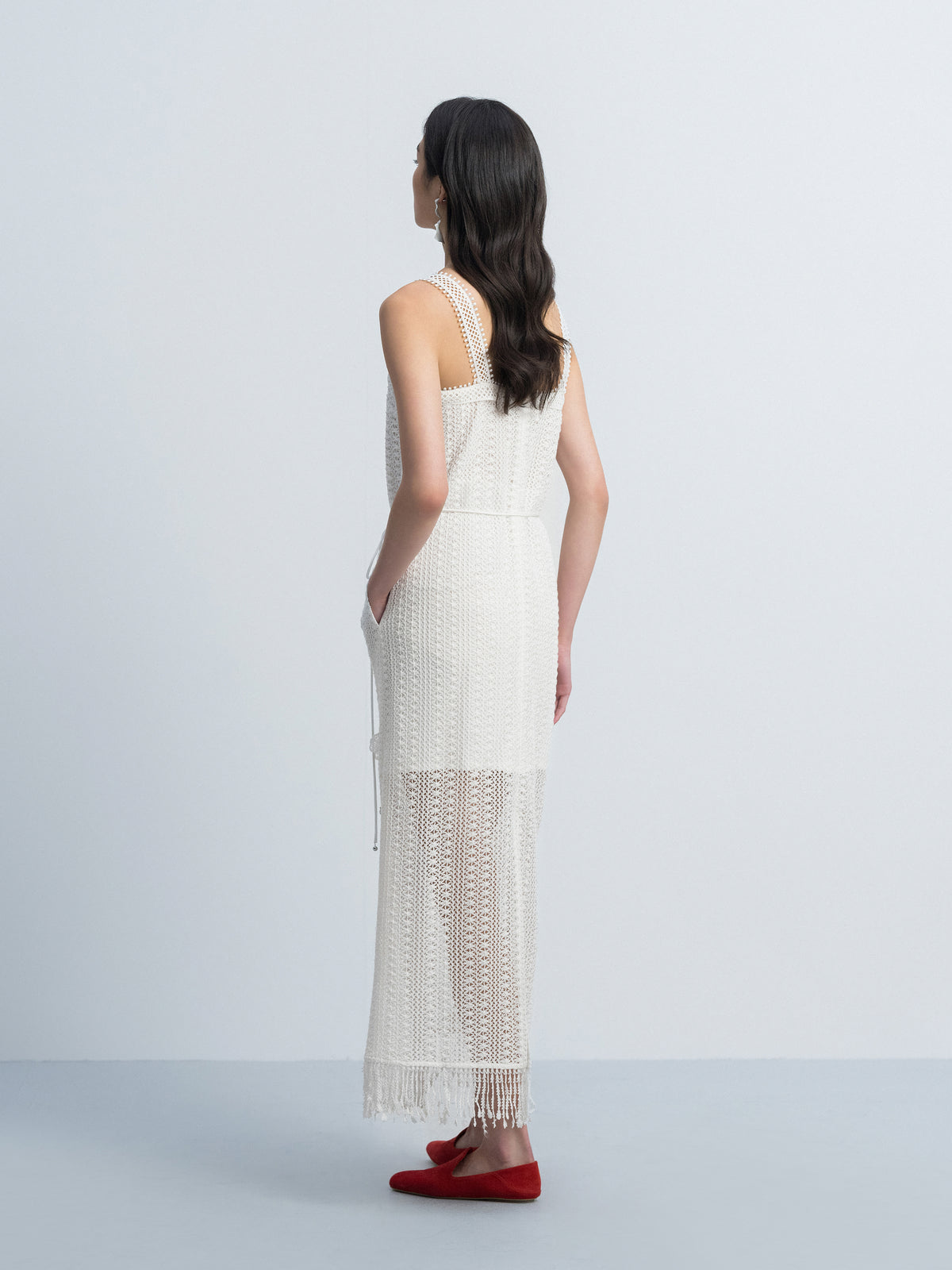 Off White Sleeveless Dress