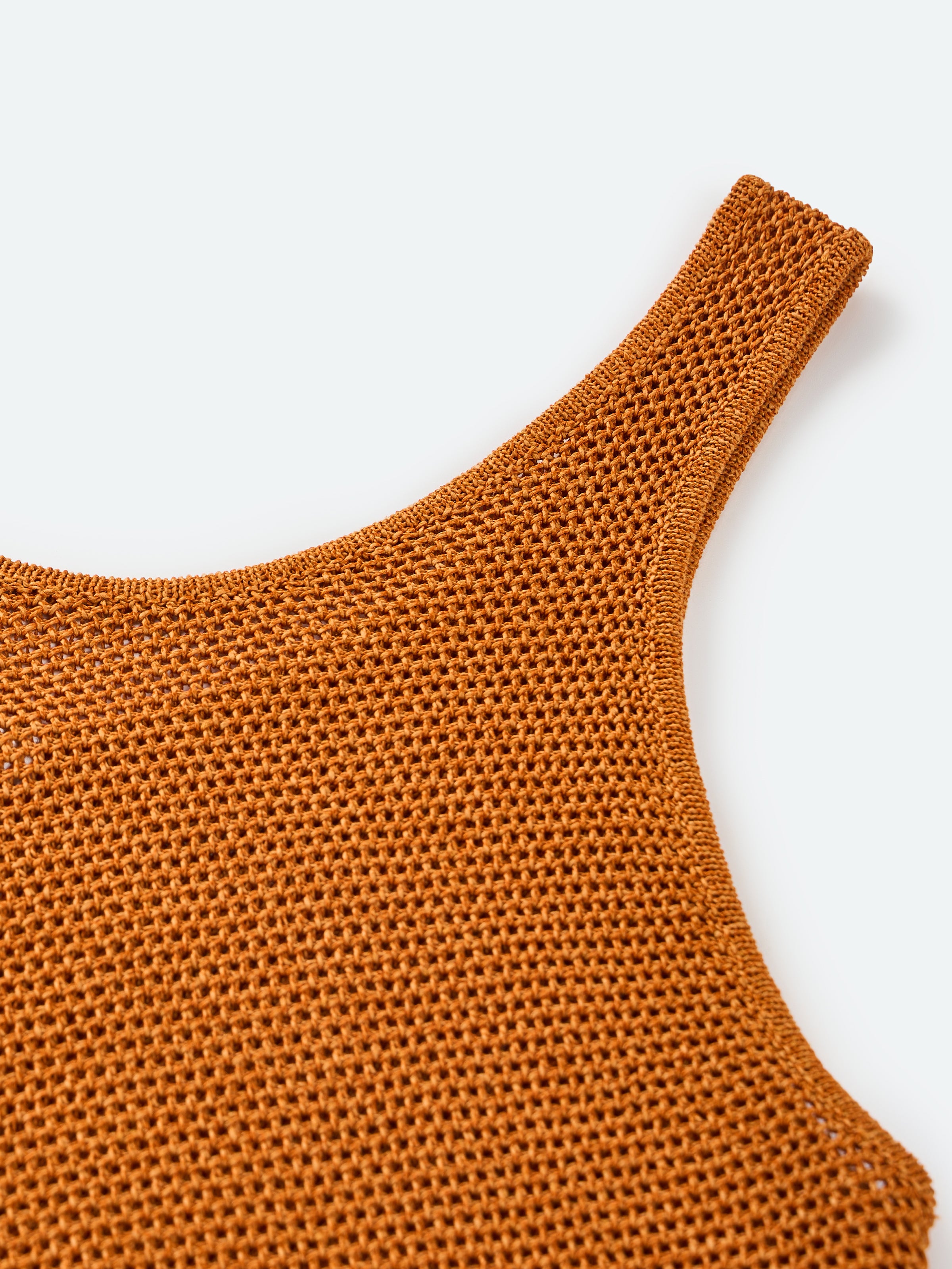 Orange Sleeveless Knit Dress
