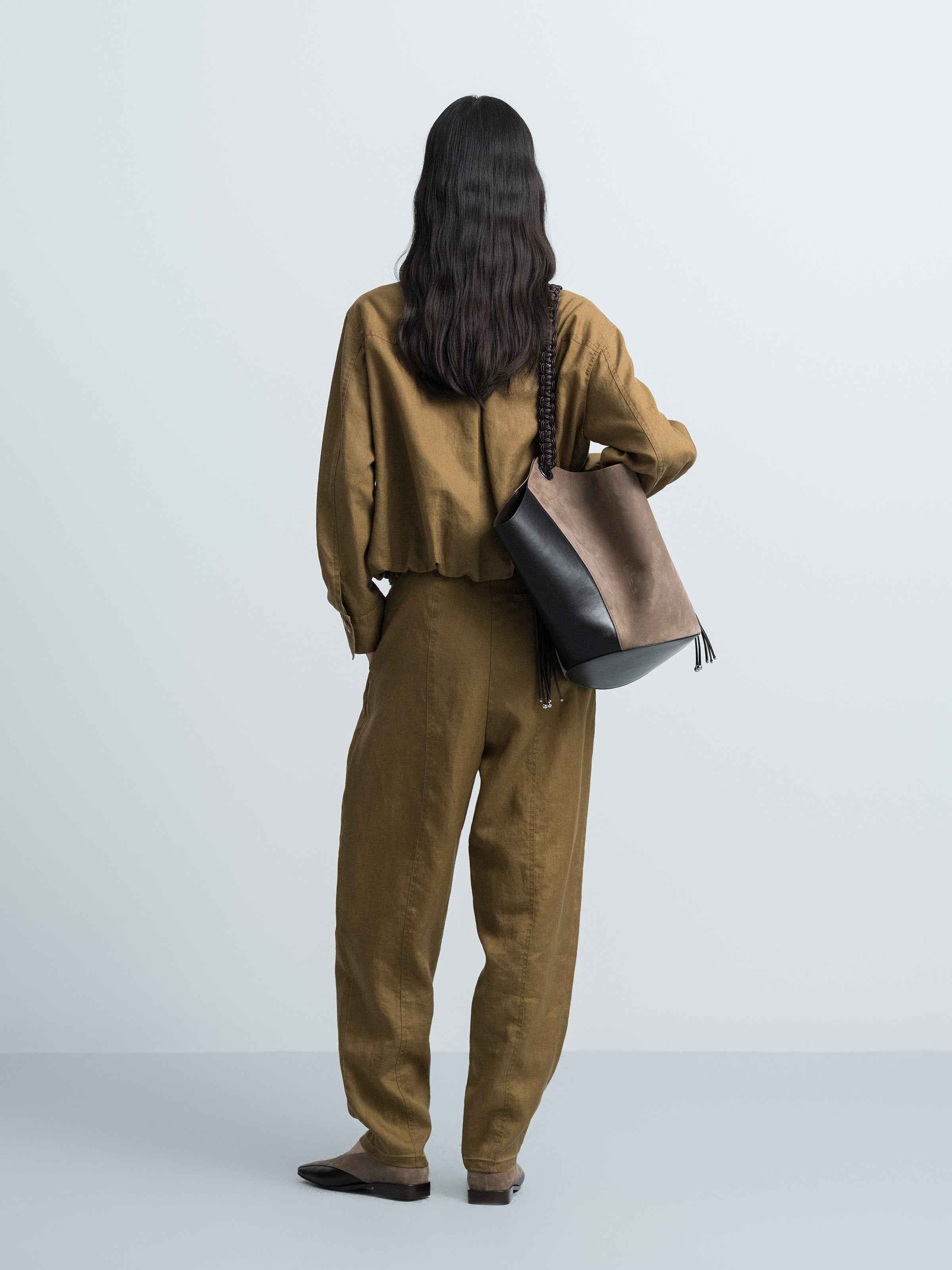 Linen Carrot‑shaped Trousers