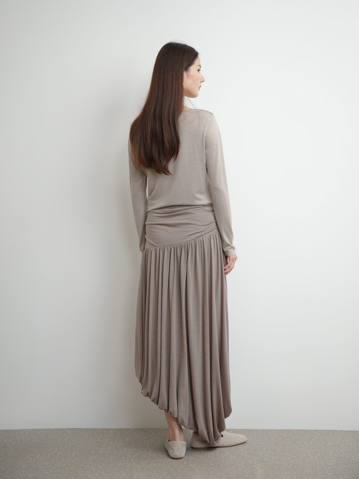 Gathered Structured Skirt
