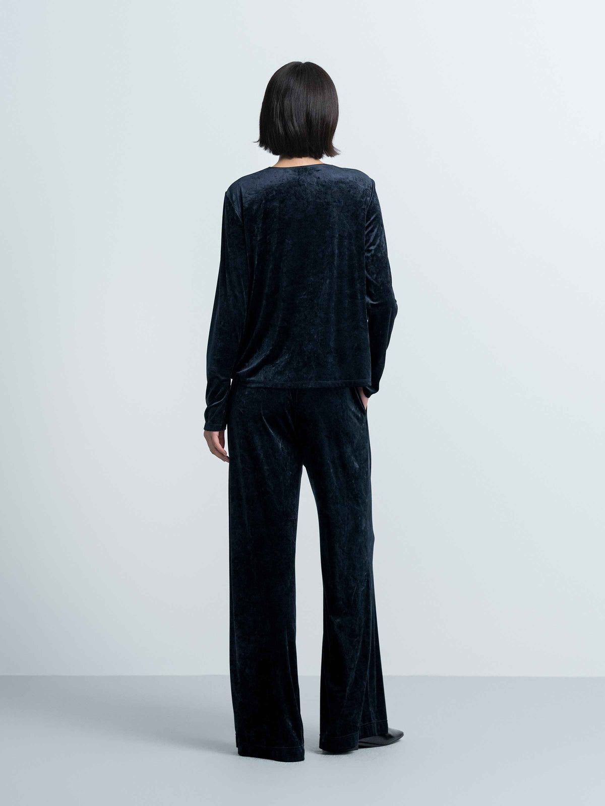 Velvet Long‑sleeve Top