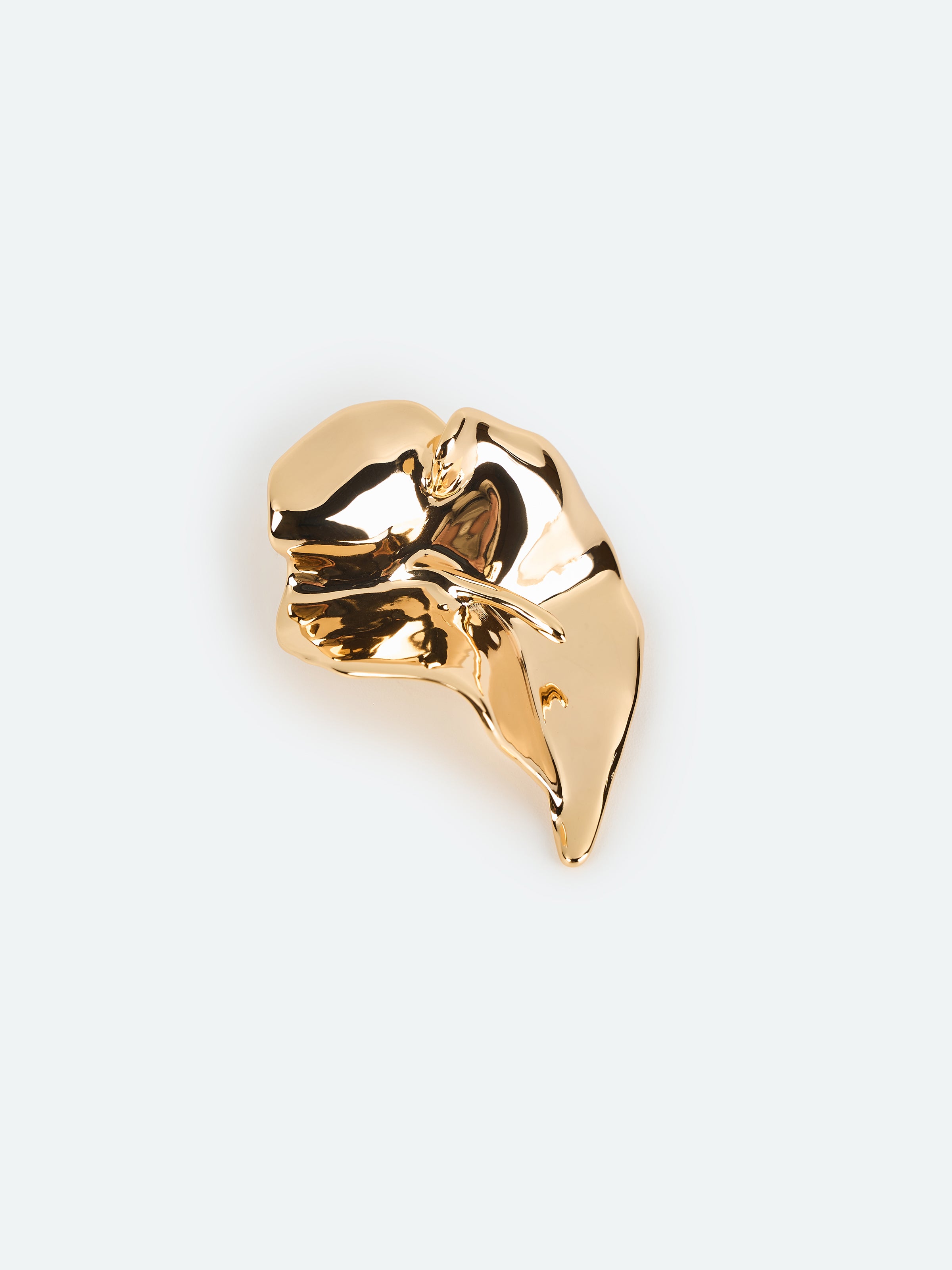 Gold 3D Calla Lily Mirror Polish Stud Earrings
