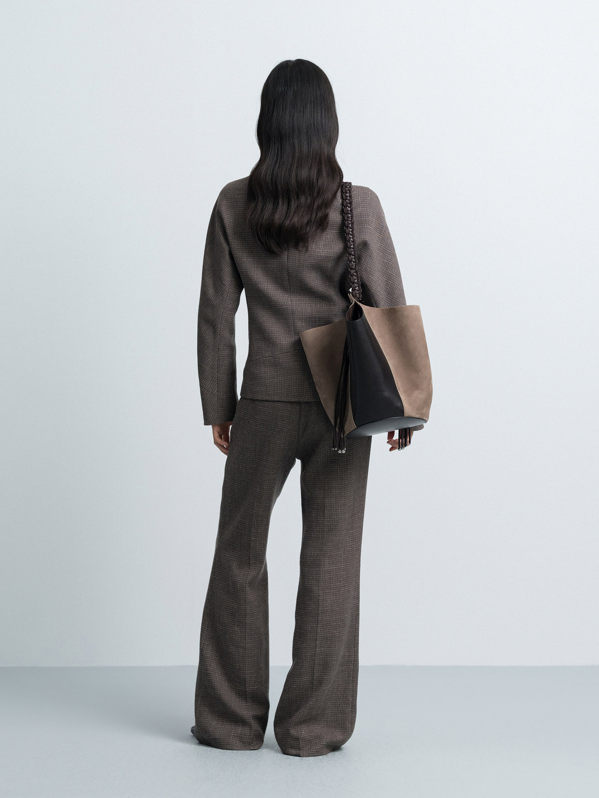 Waist-integrated Slim Flare Straight Trousers