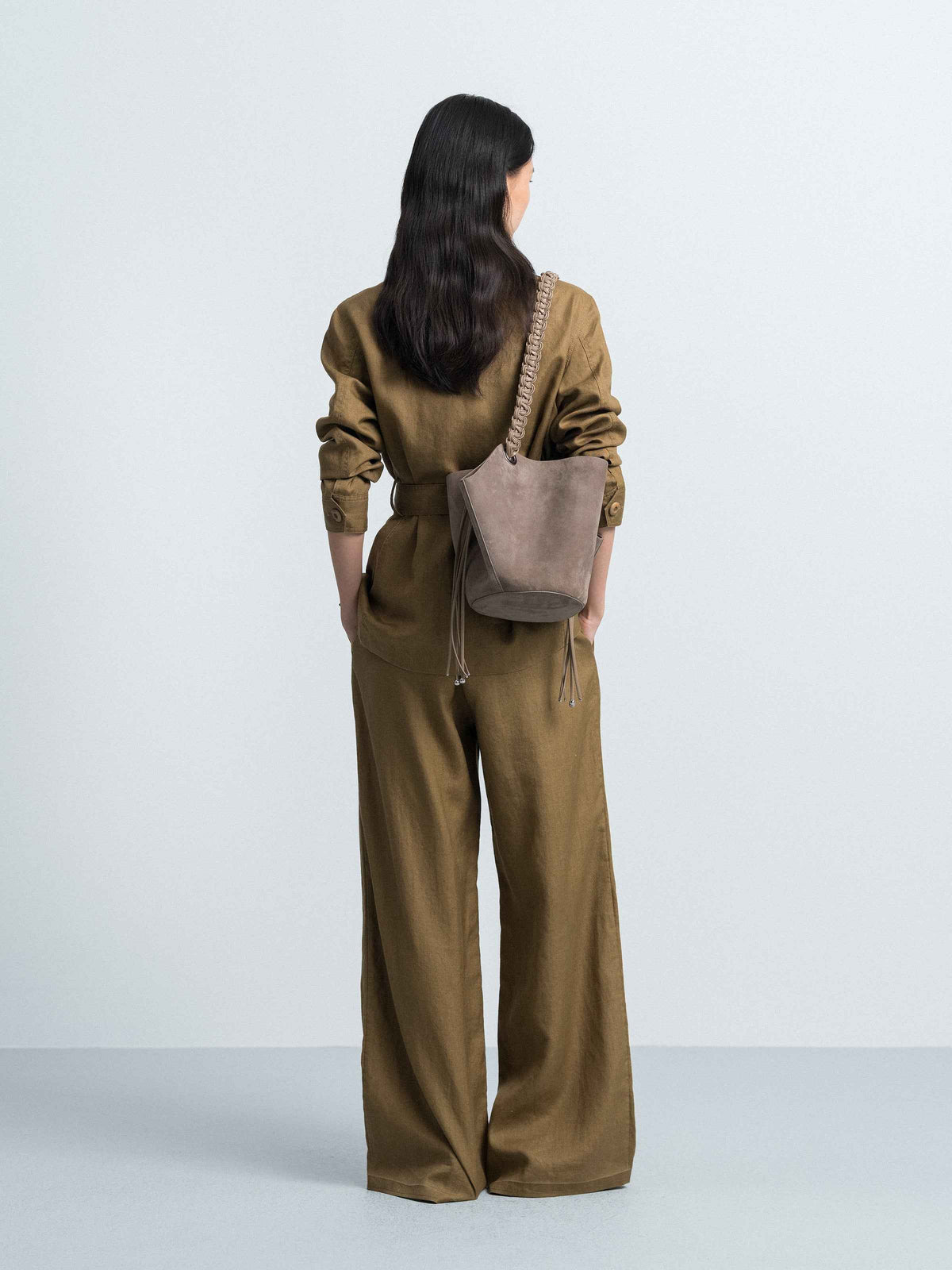 Linen Double‑pleat Wide‑leg Trousers