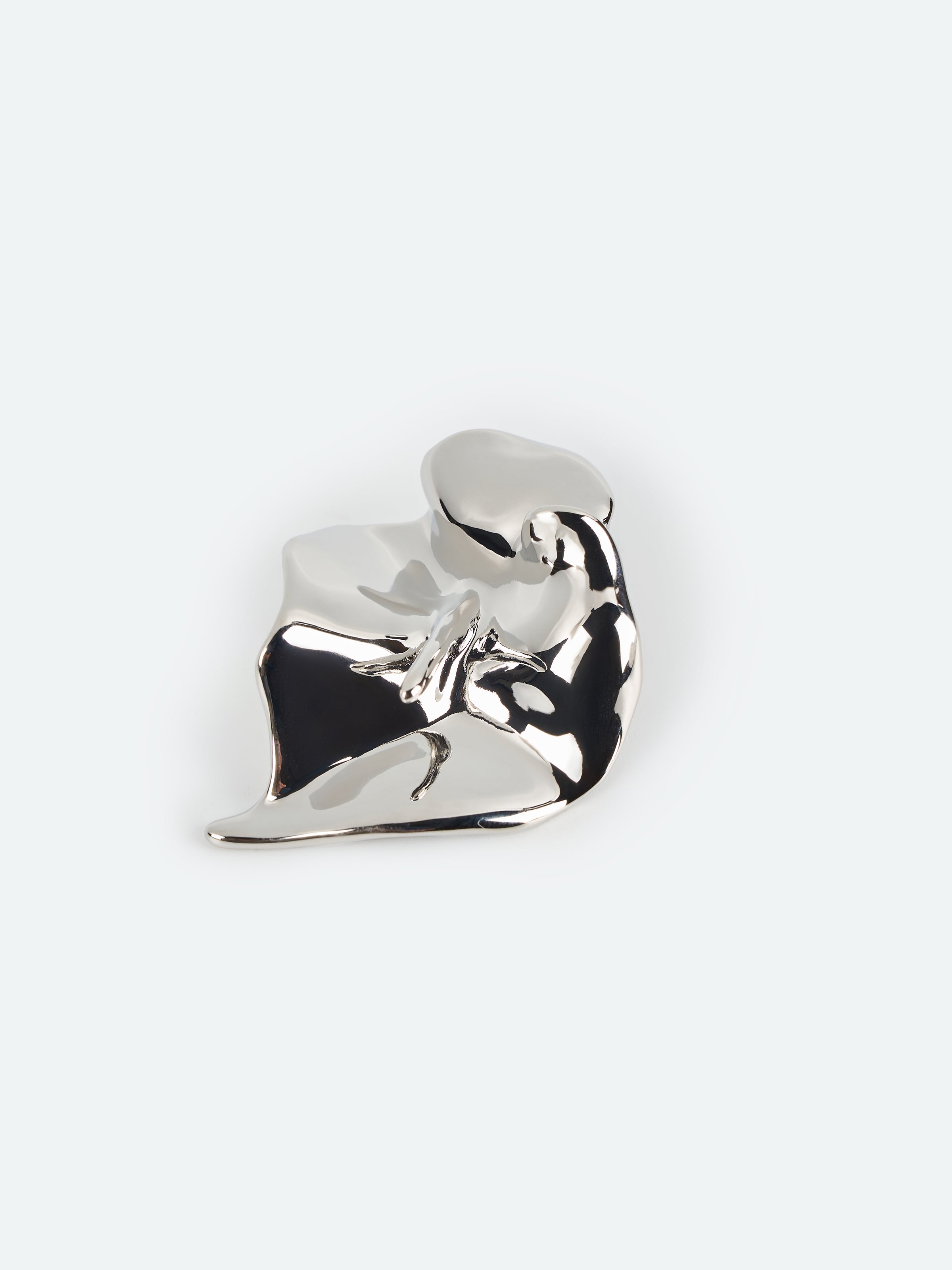 Silver 3D Calla Lily Mirror Polish Stud Earrings