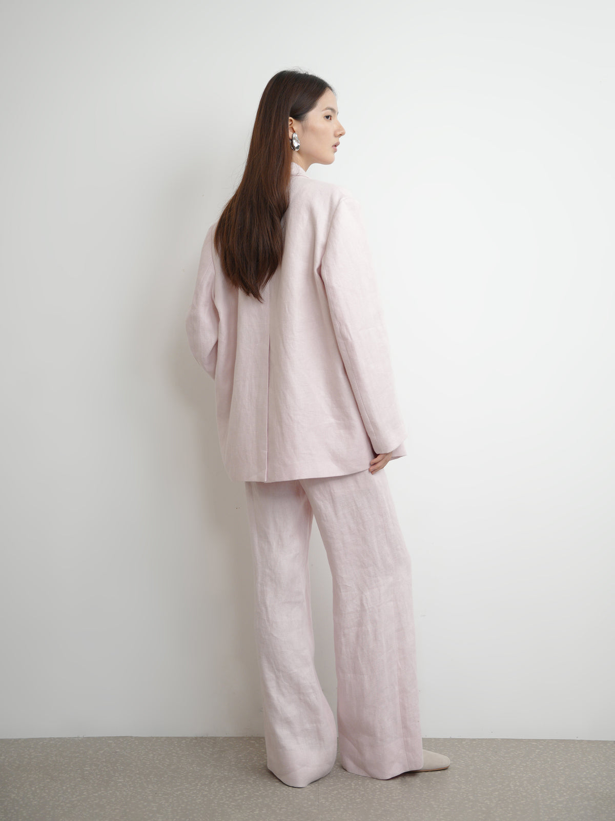 Linen Waist-integrated Wide Leg Trousers
