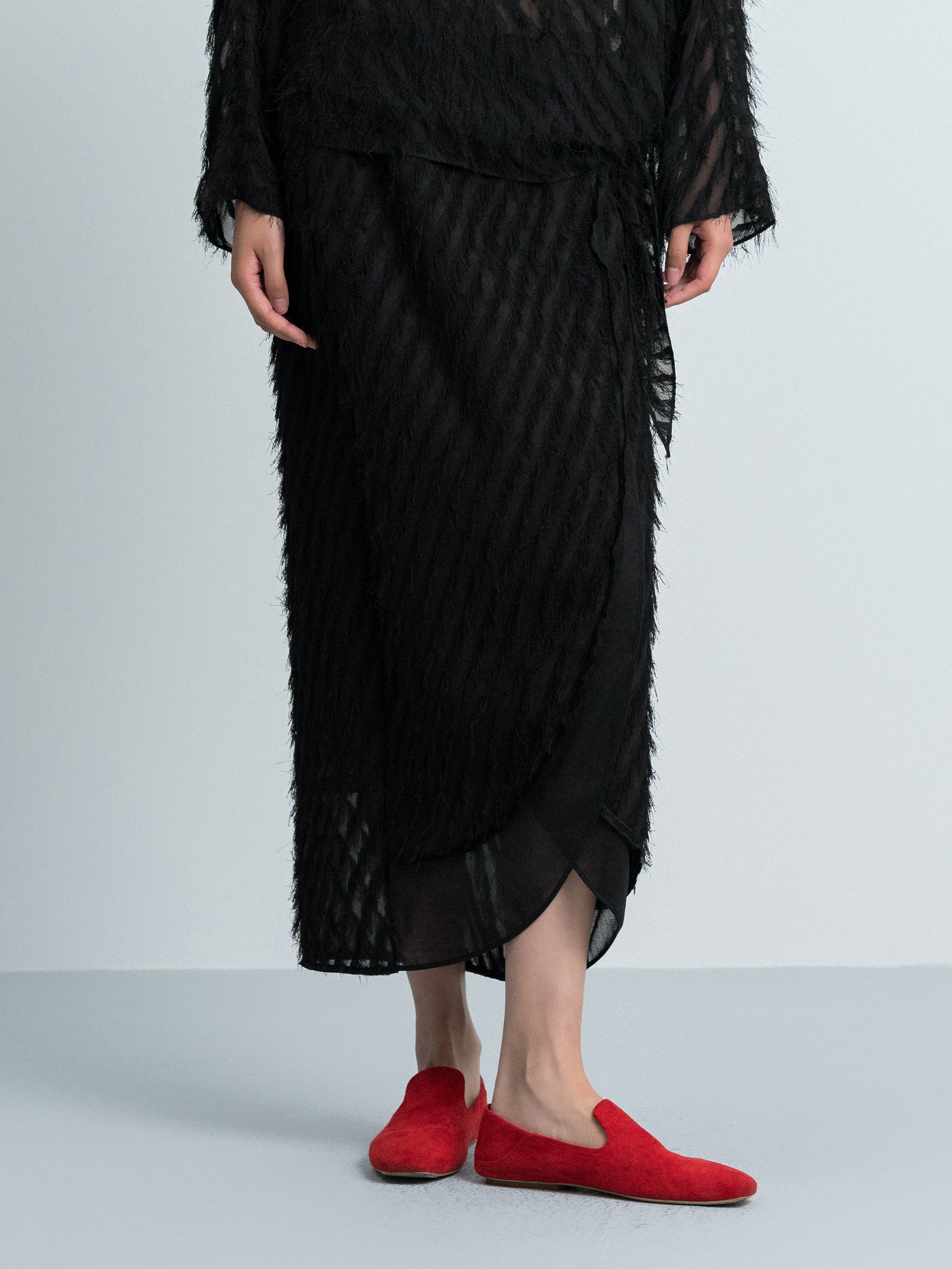 Midi Skirt with Tassel Styling