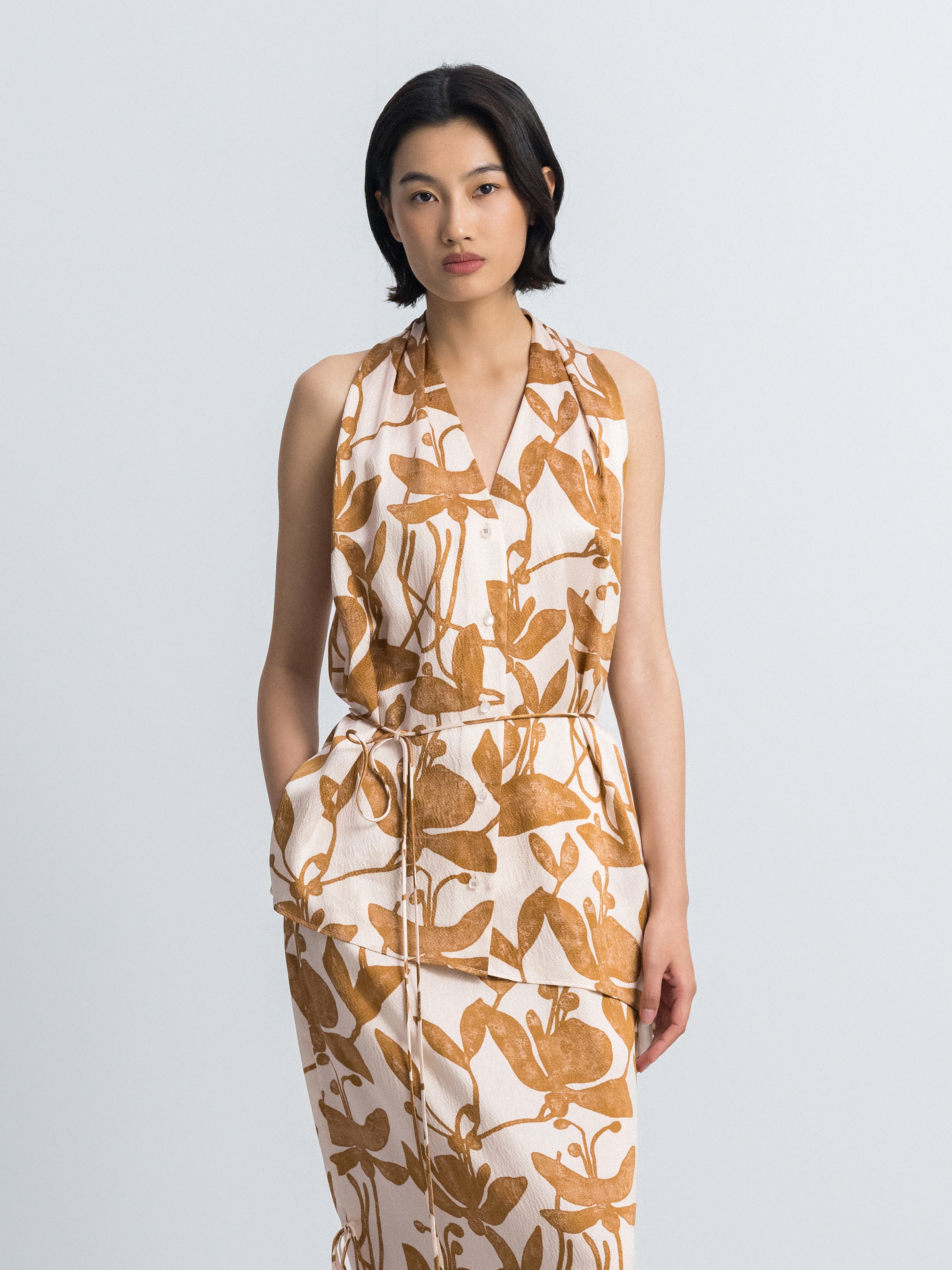 Pattern Sleeveless Top