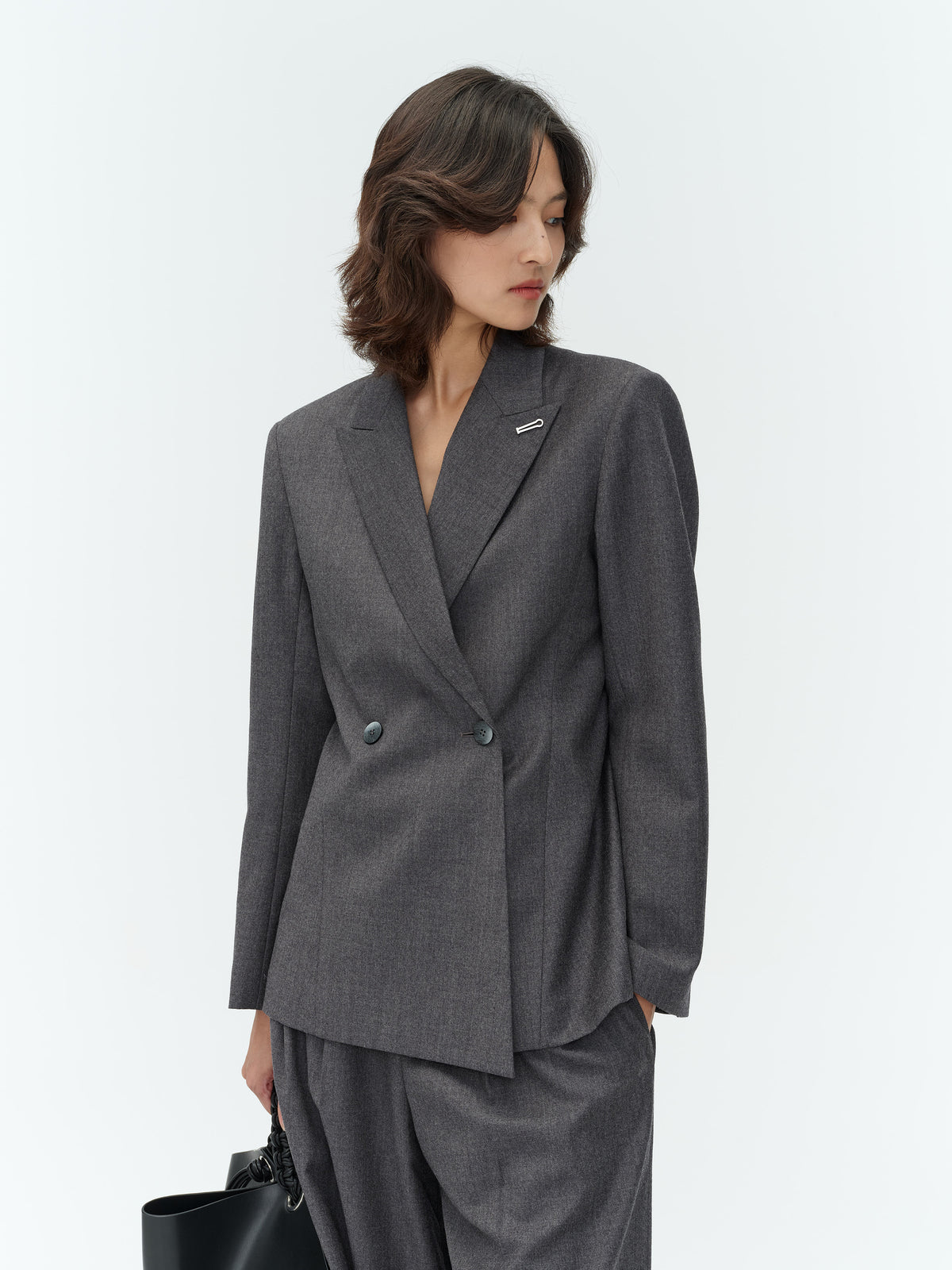 Worsted Wool Fitted Blazer