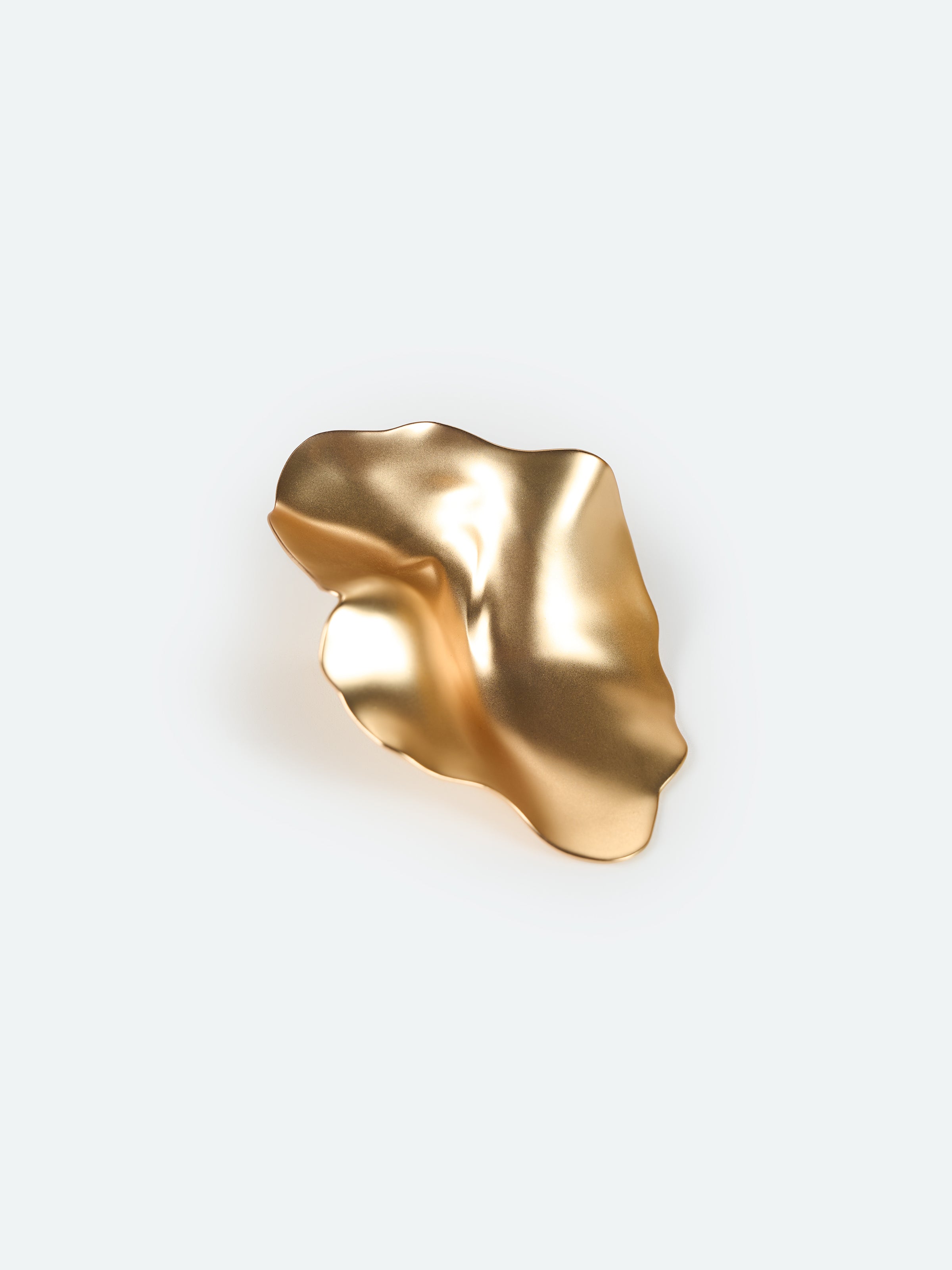 Gold Copper 3D Petal Minimalist Stud Earrings