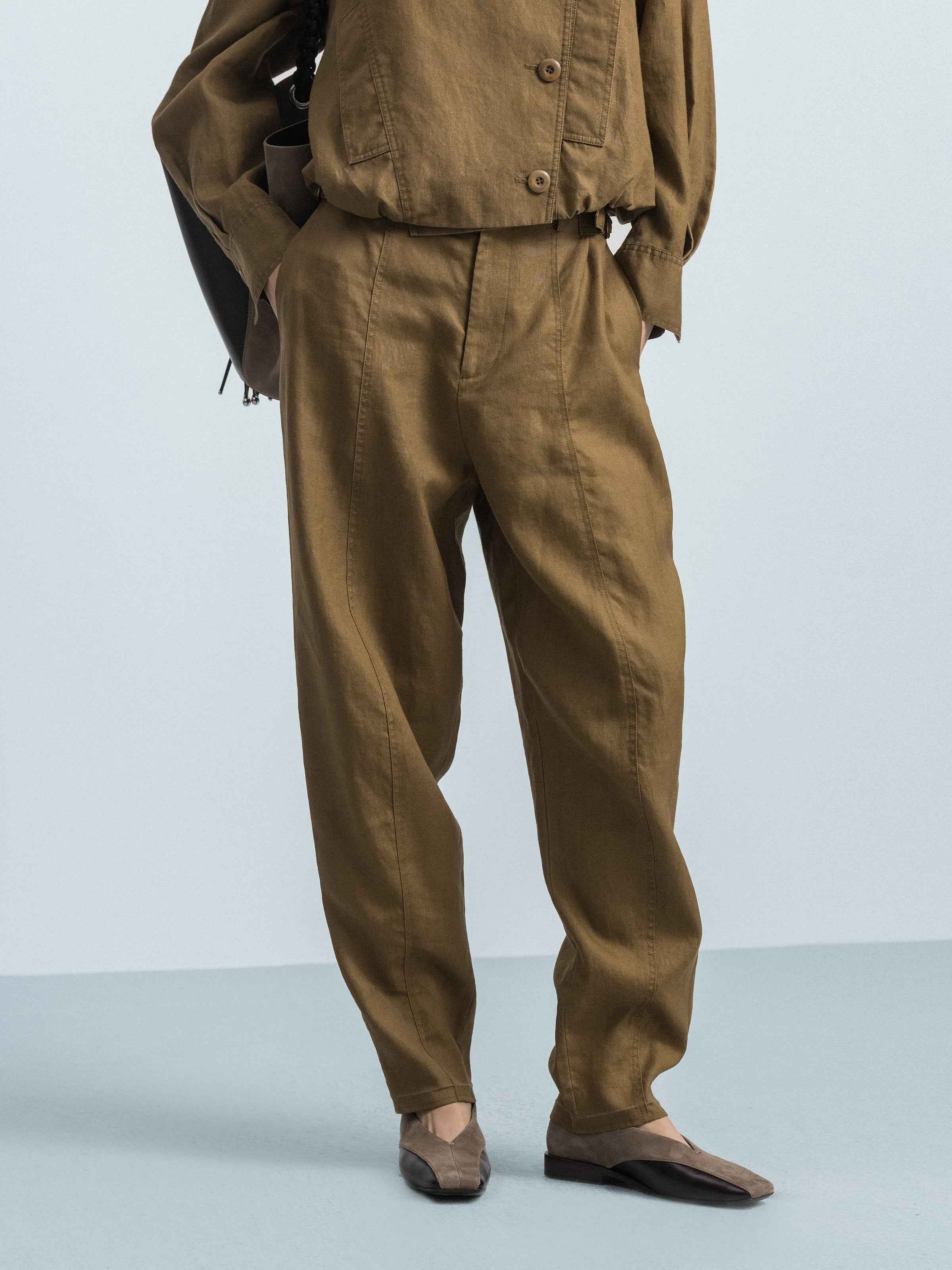 Linen Carrot‑shaped Trousers