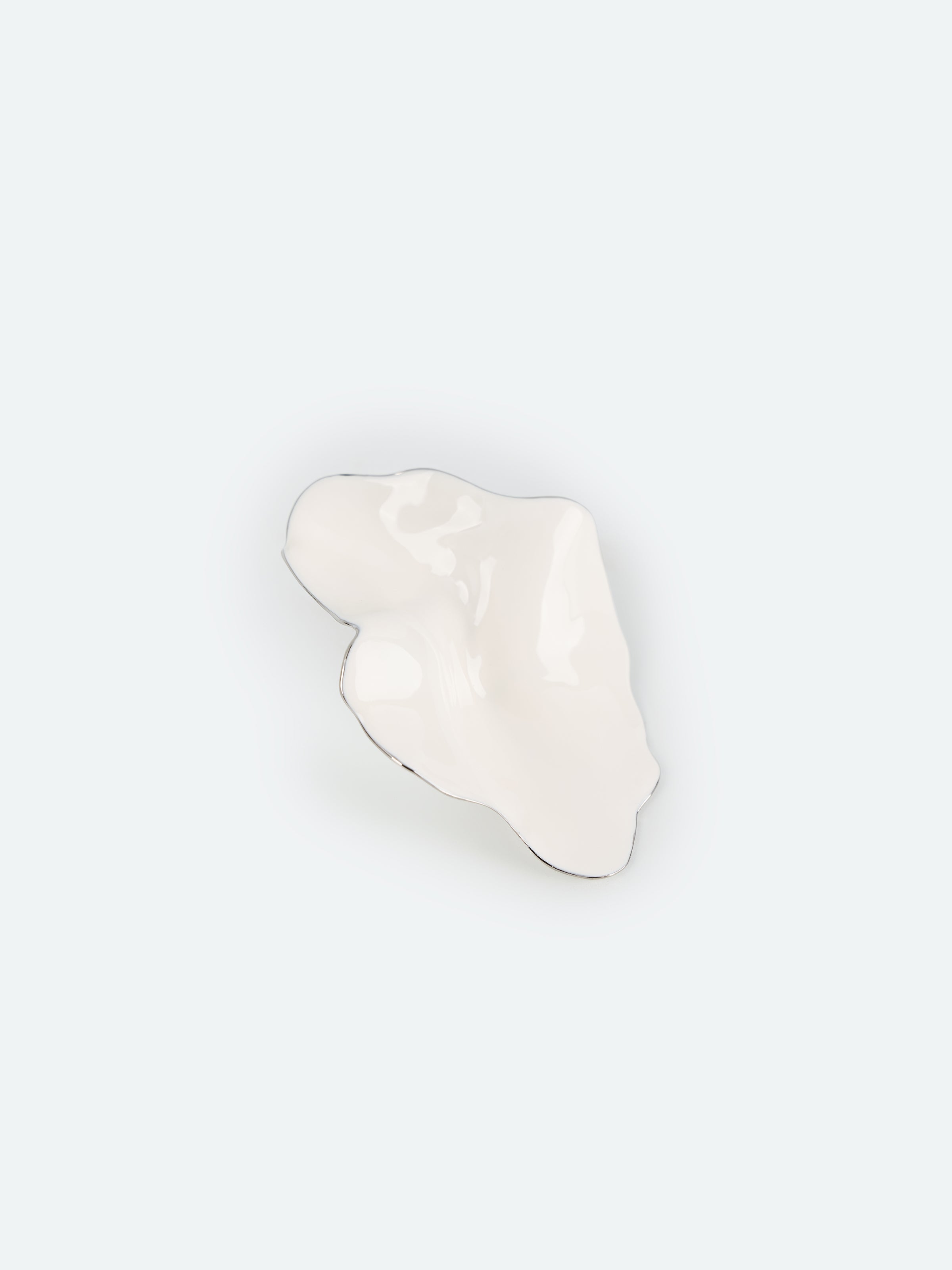 Off White Enamel 3D Layered Petal Stud Earrings