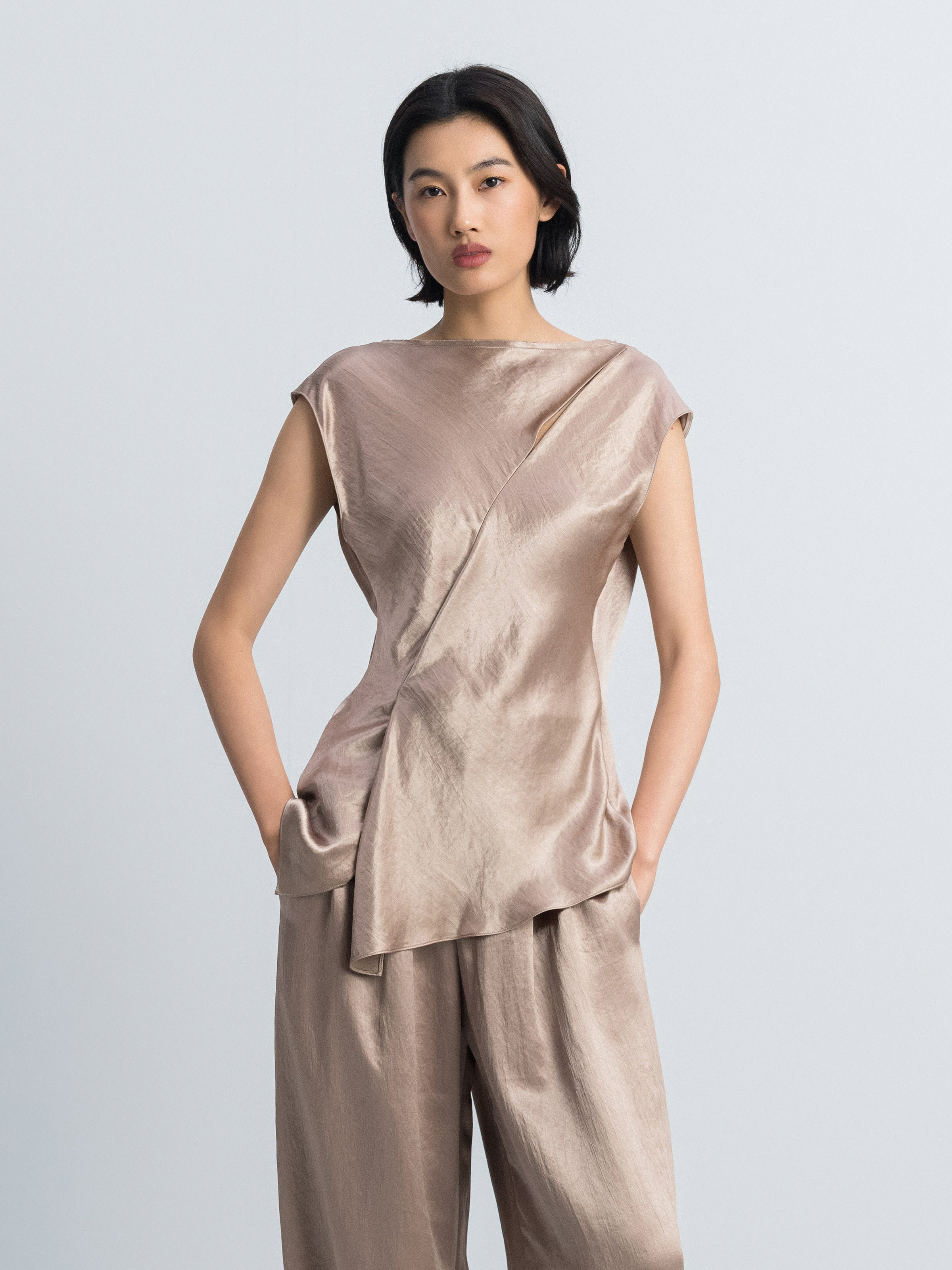 Coffee Brown Sleeveless Top