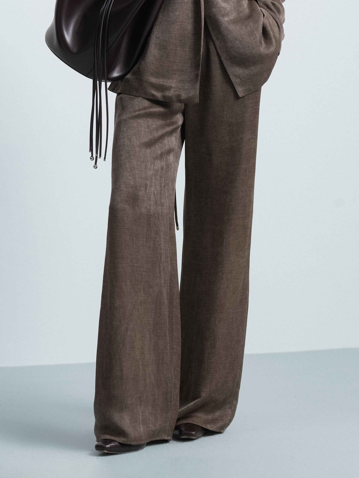 Attached‑waist Wide‑leg Trousers