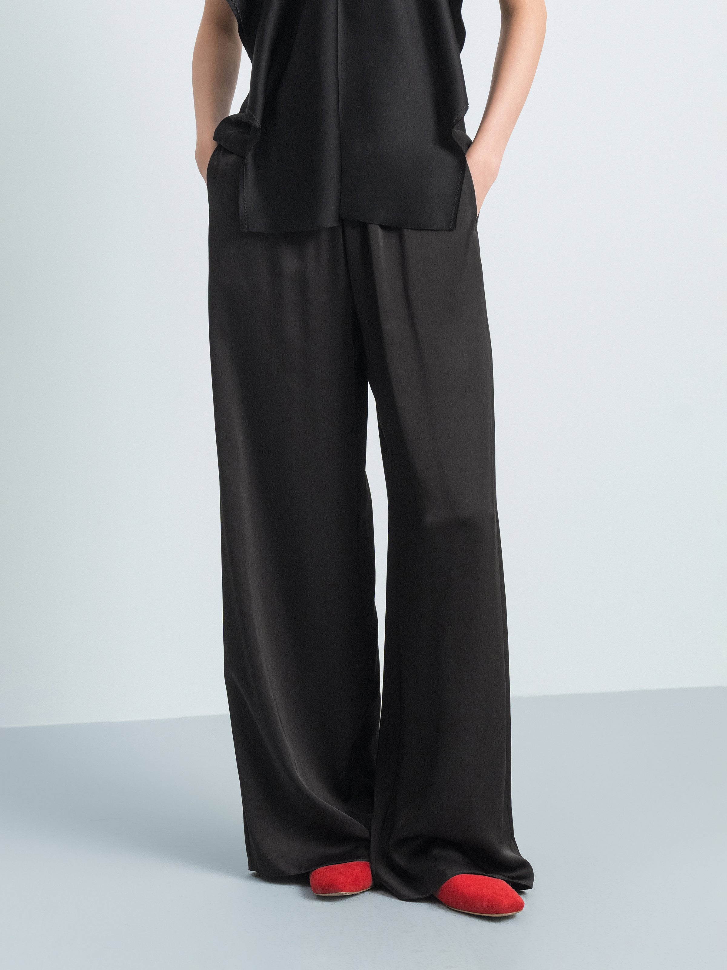 Wide-Leg Pants with Elasticated Waistband