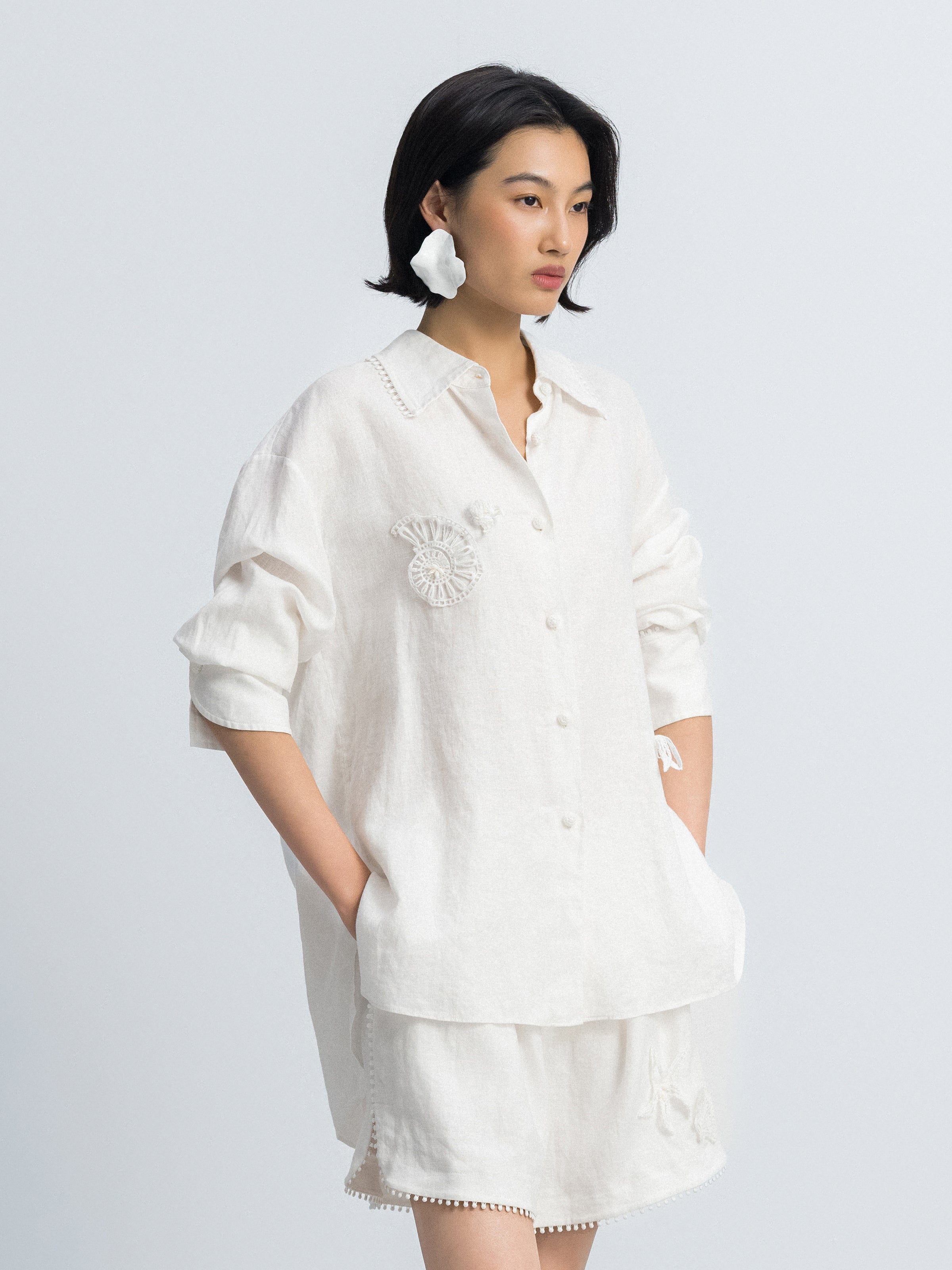 Off White Long-Sleeve Shirt