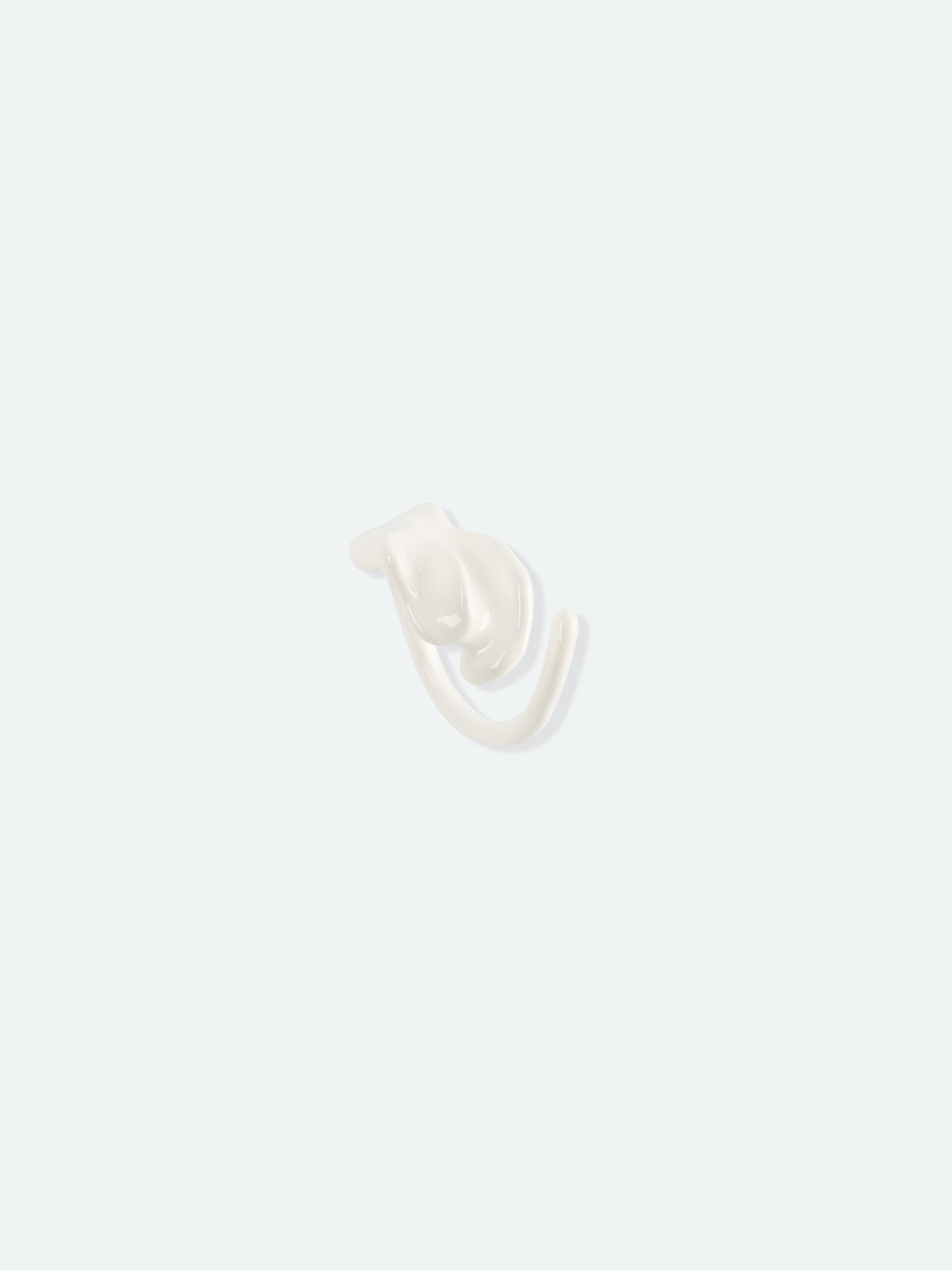 Off White Enamel 3D Petal Adjustable Ring