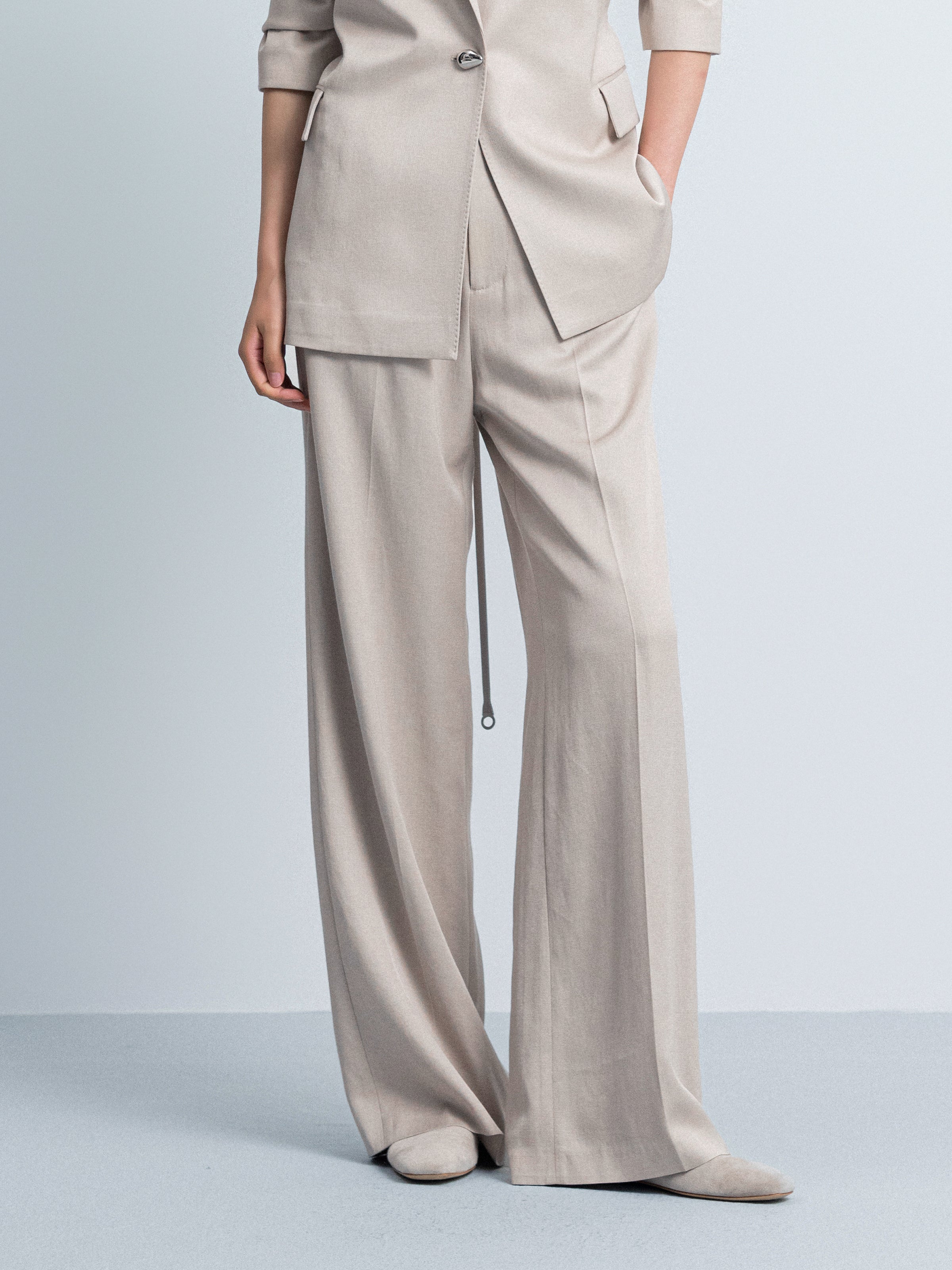 Continuous Waistband Wide Leg Pants