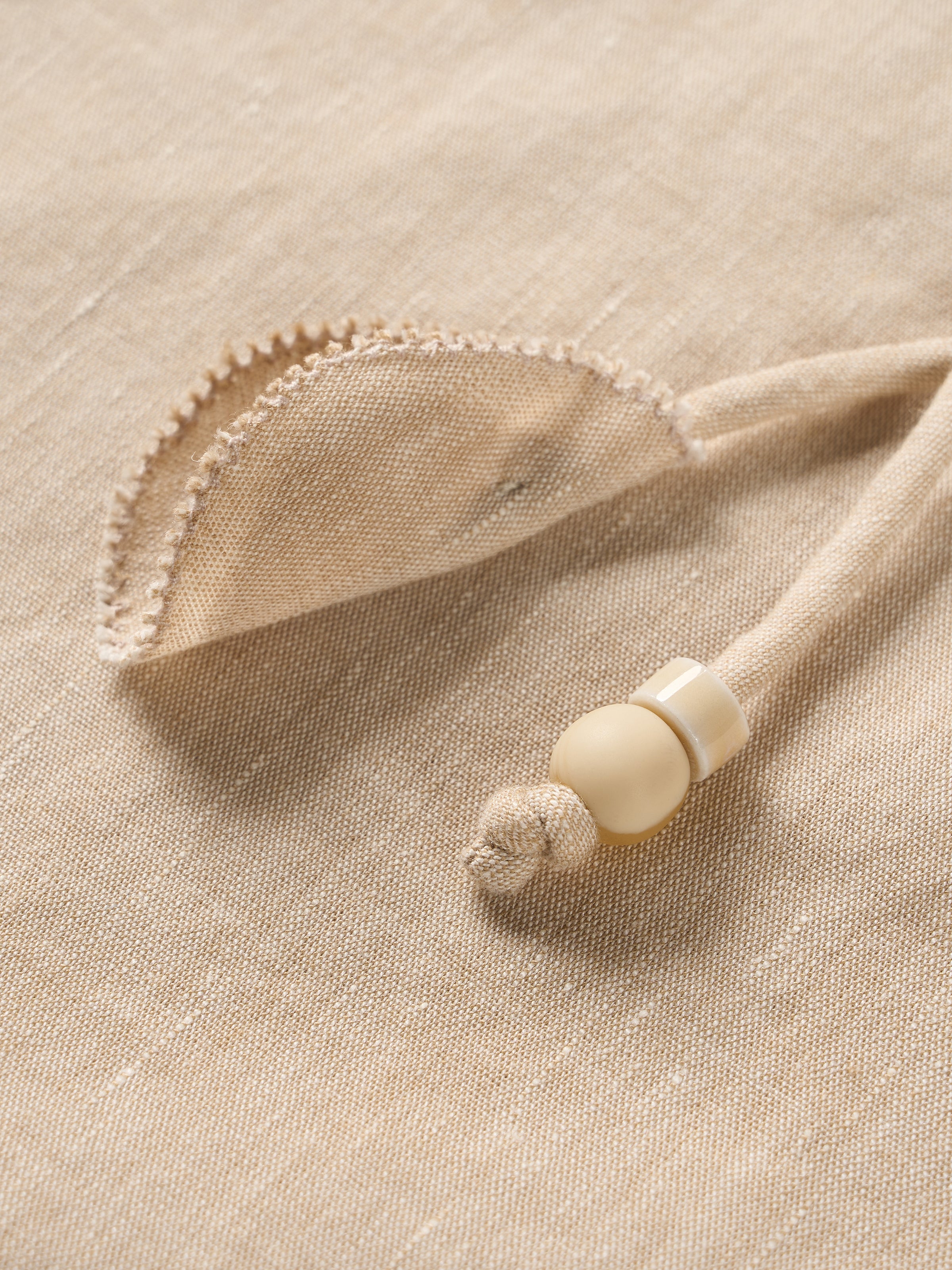 Oatmeal Linen Blend V Knot Back Cocoon Sleeveless Dress
