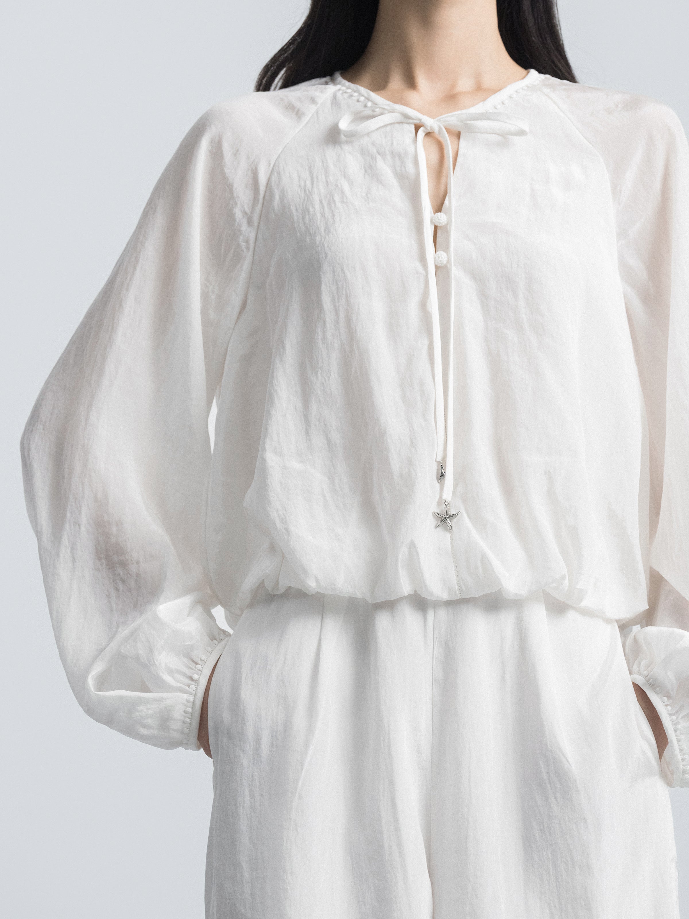 Off White Long-Sleeve Top