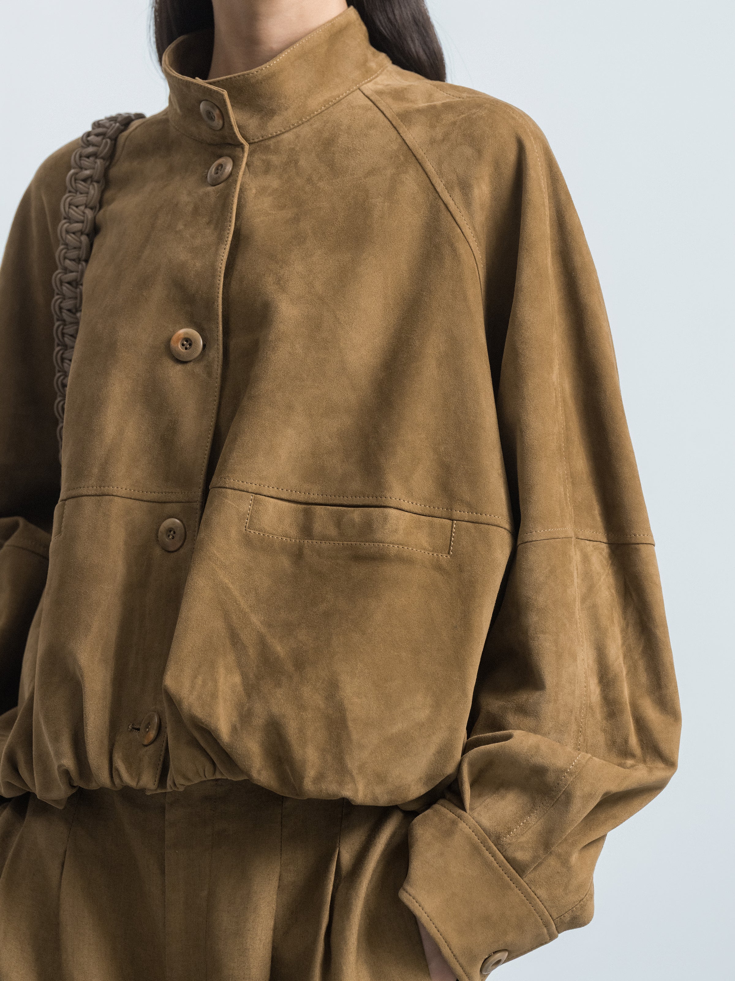 Stand‑collar Leather Jacket