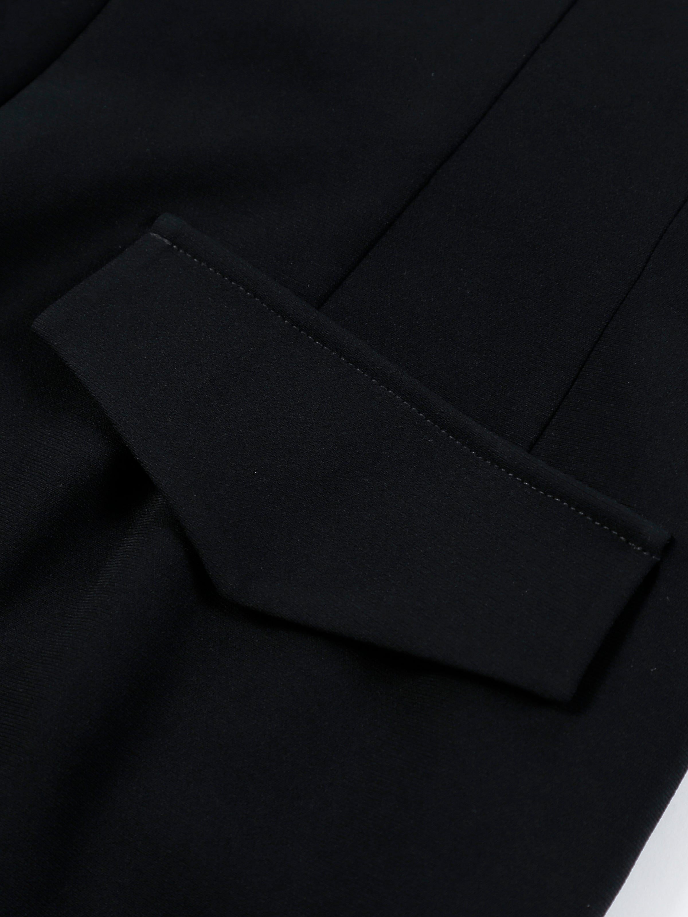 Black Triacetate Polyester Printed Flip Panel Flared Trousers
