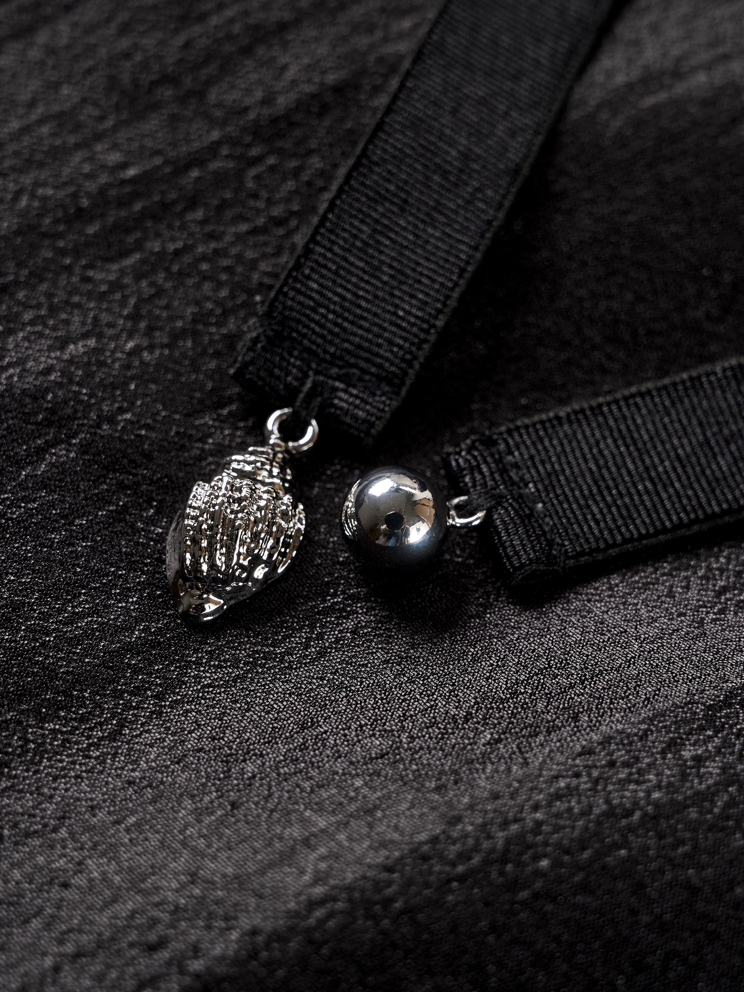 Black Shiny Silk Cropped Drop-Shoulder Drawstring Jacket
