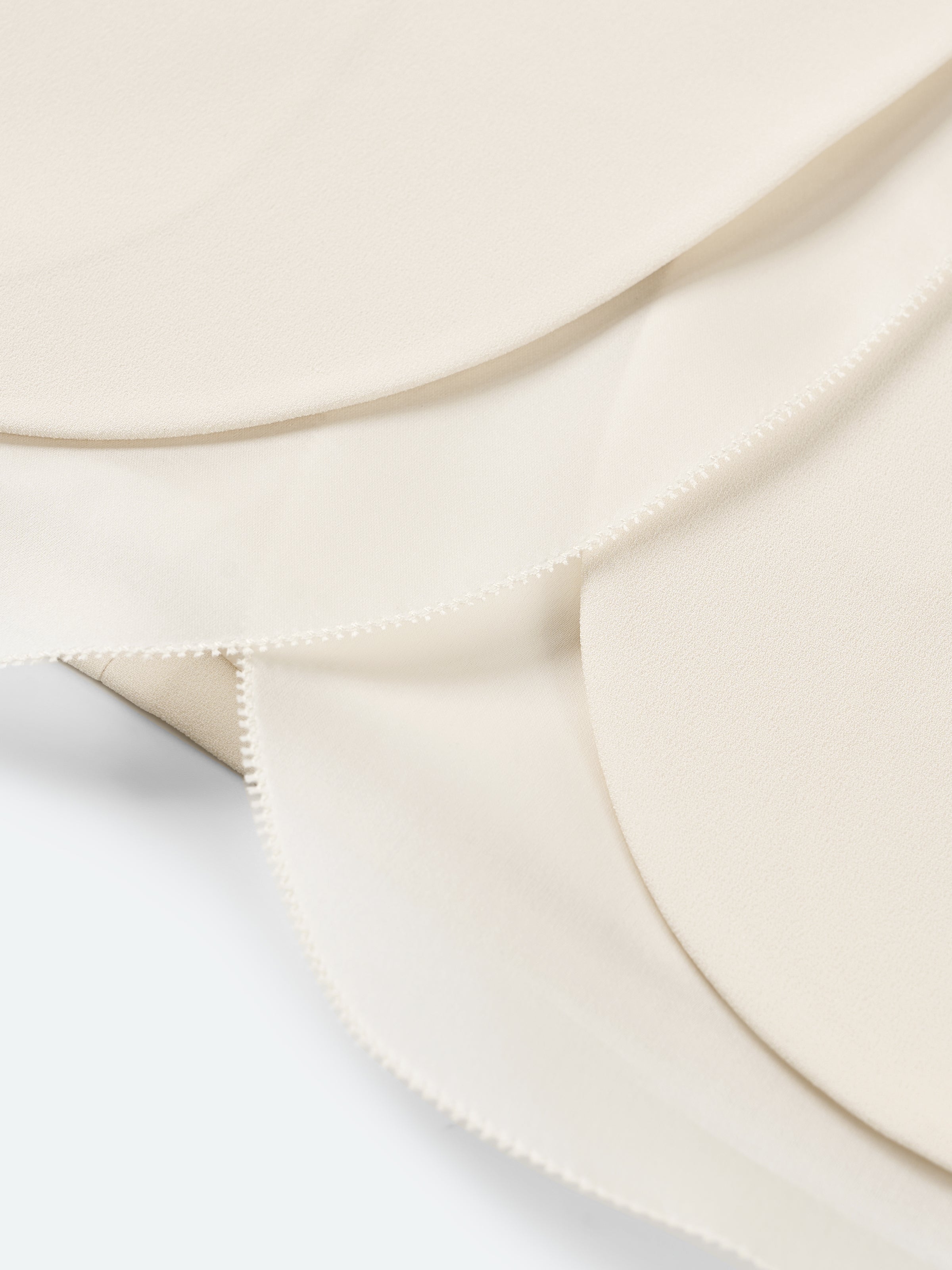 Cream White Triacetate Organza Mesh Cord Belt Blazer