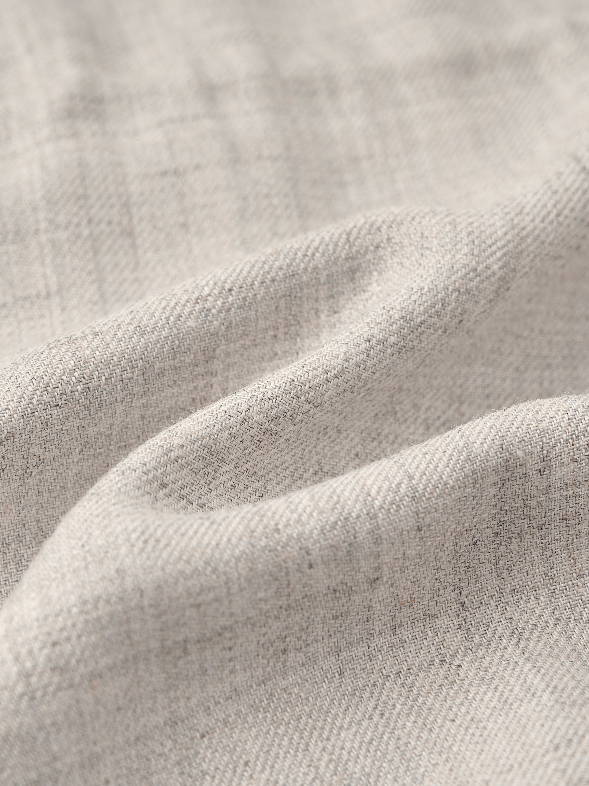 Light Gray Linen Viscose Stand Collar Midi Vest