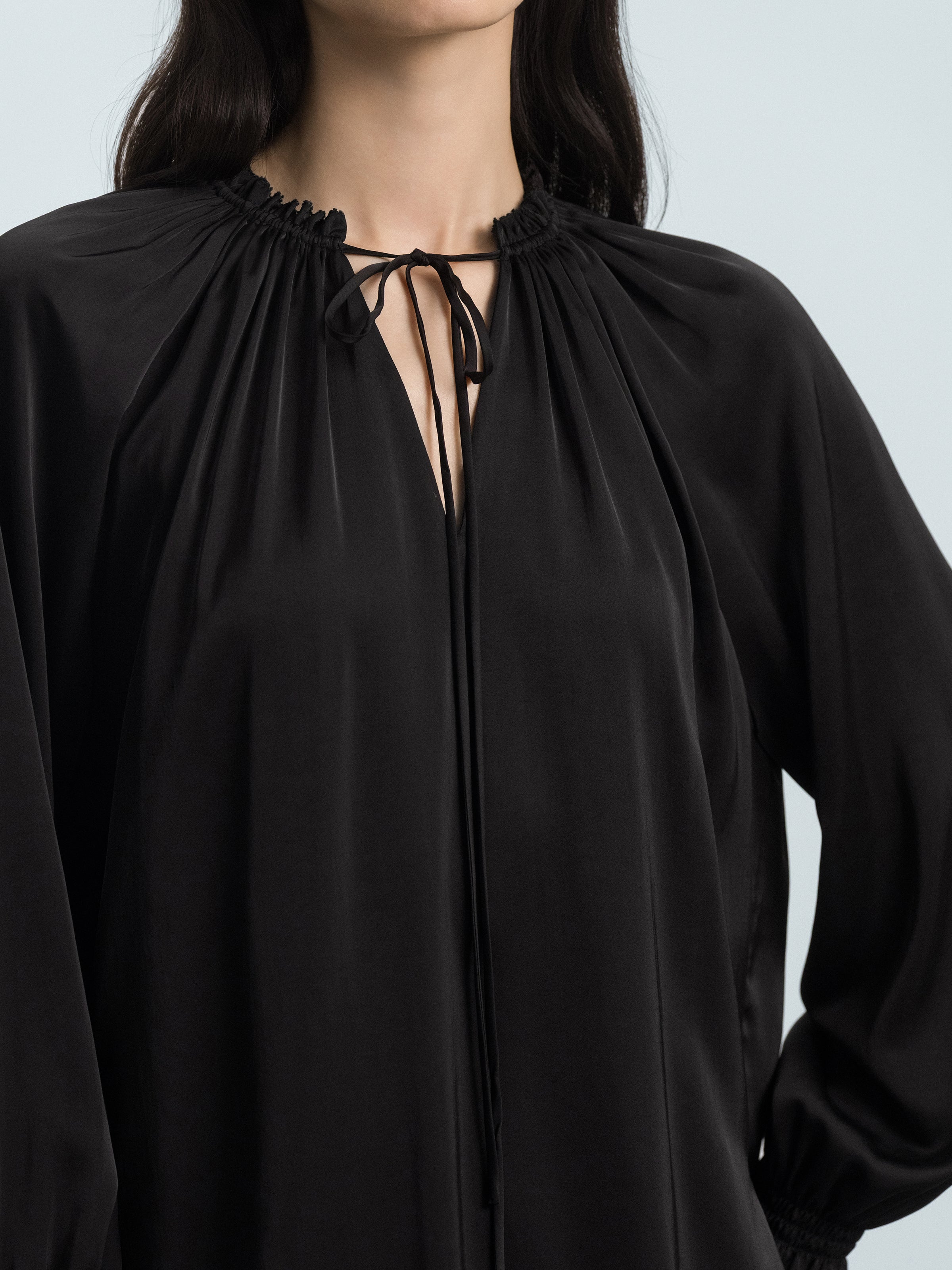 V-Neck Top with Elbow Sleeves
