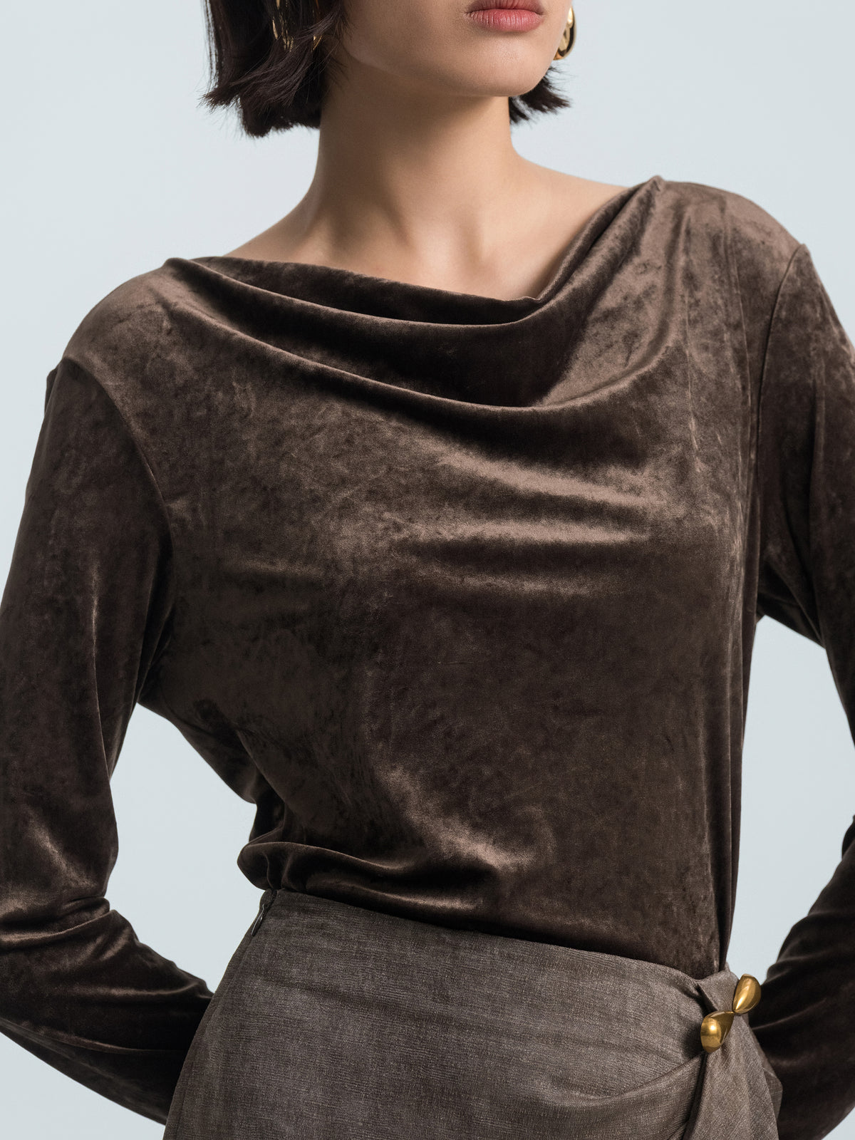 Off‑the‑shoulder Velvet Top