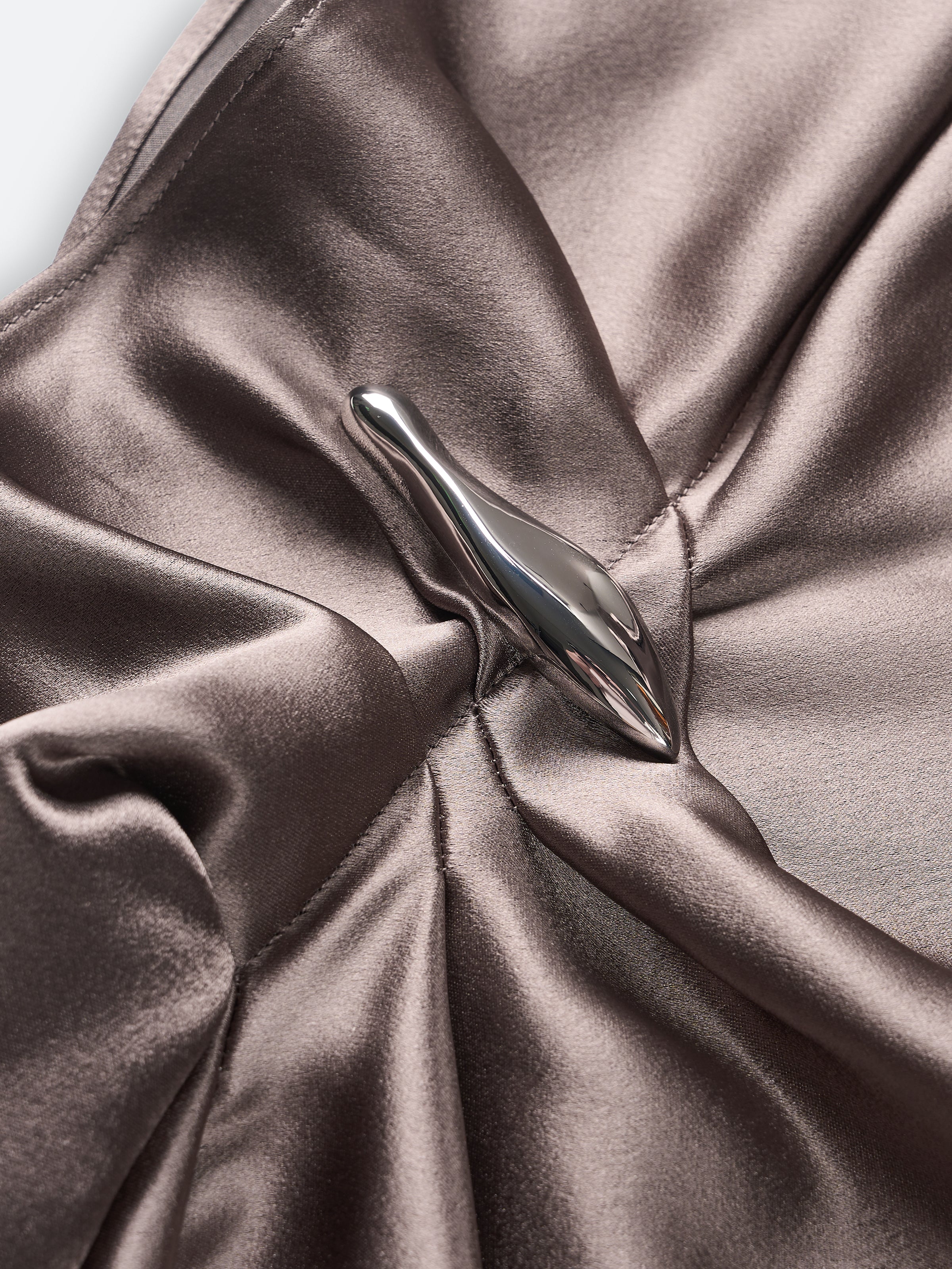 Cowl‑Neck Flowy‑Panel Dress