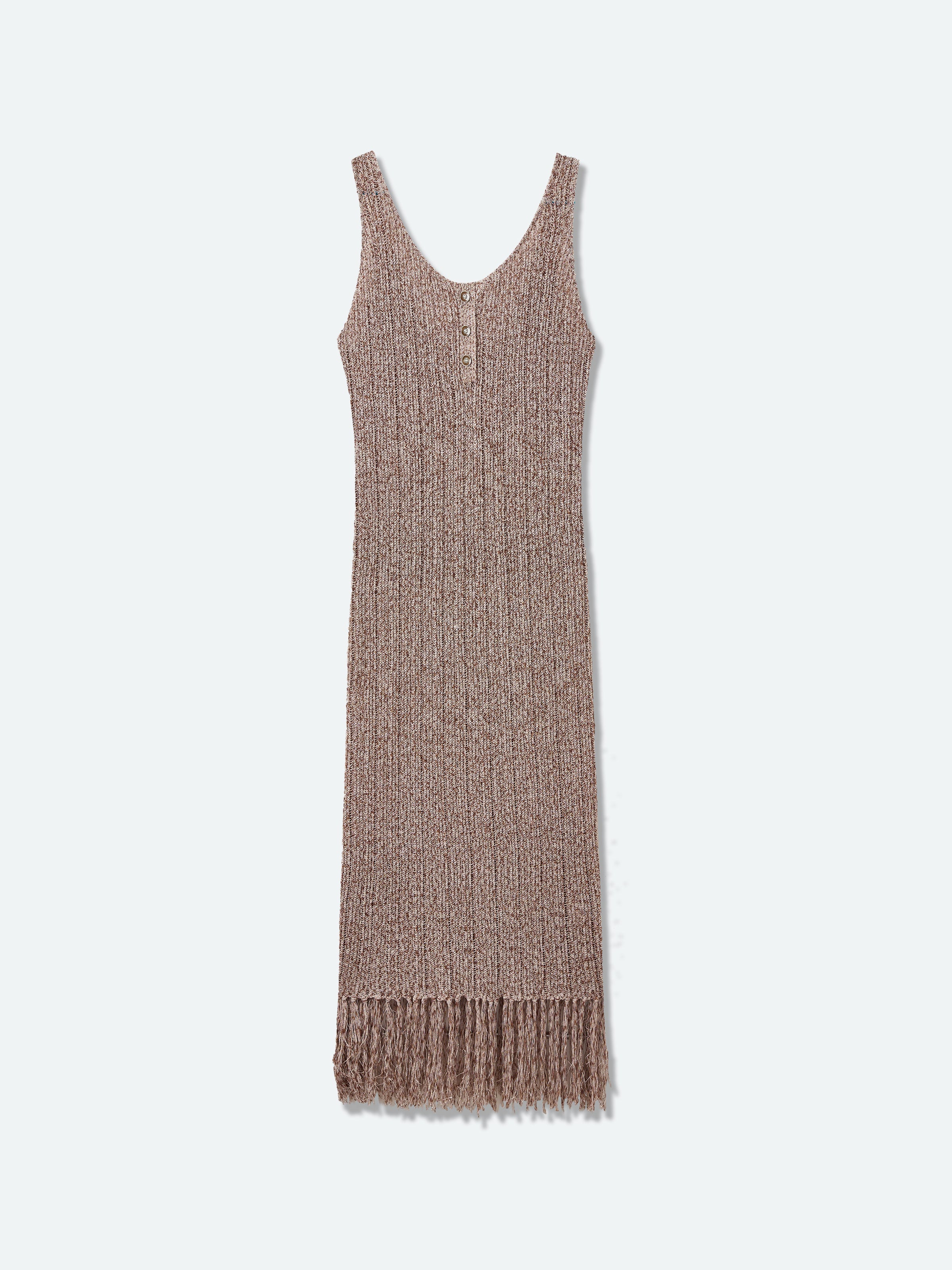 Hollow-out Knit Sleeveless Dress